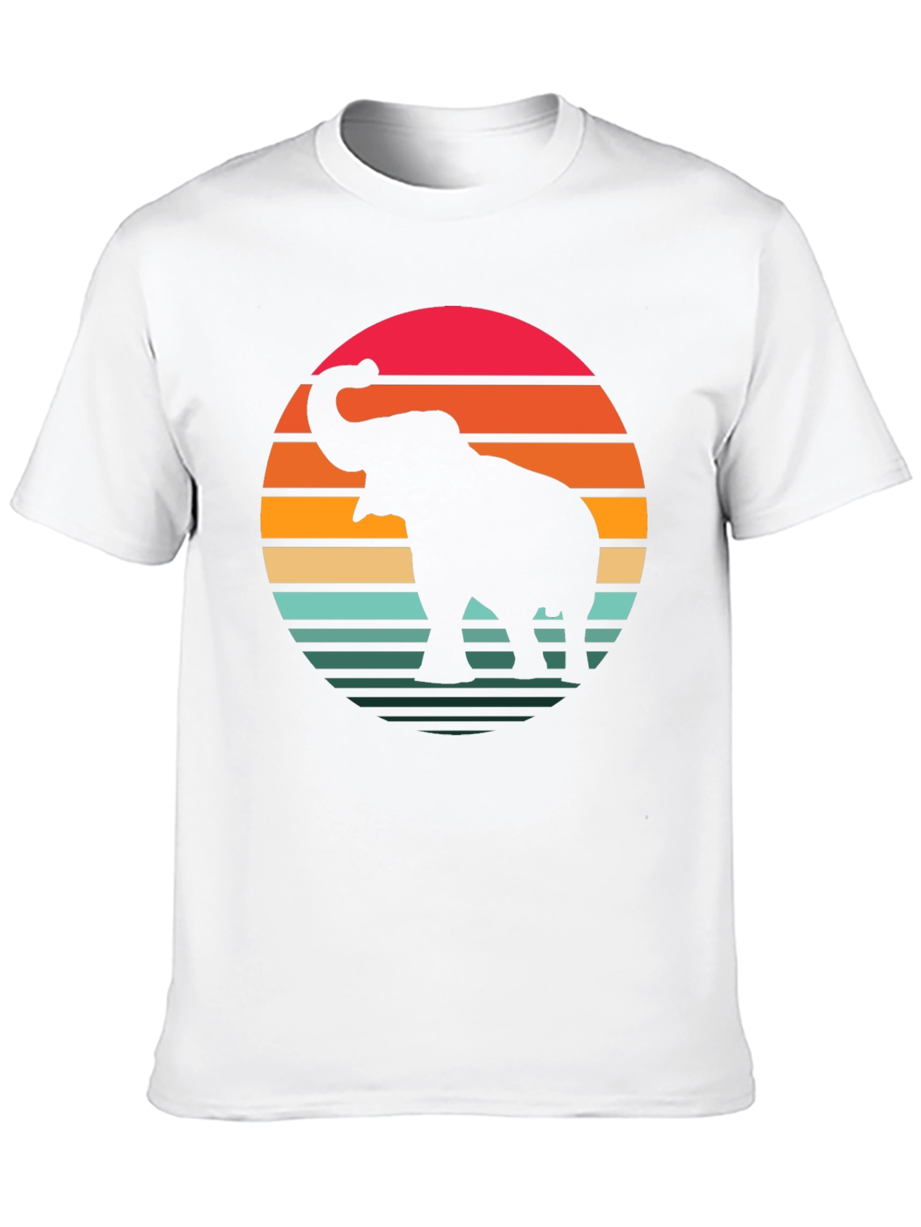 Black Retro Elephant Sunset Graphic Tee - Black Cotton Blend Shirt view 10