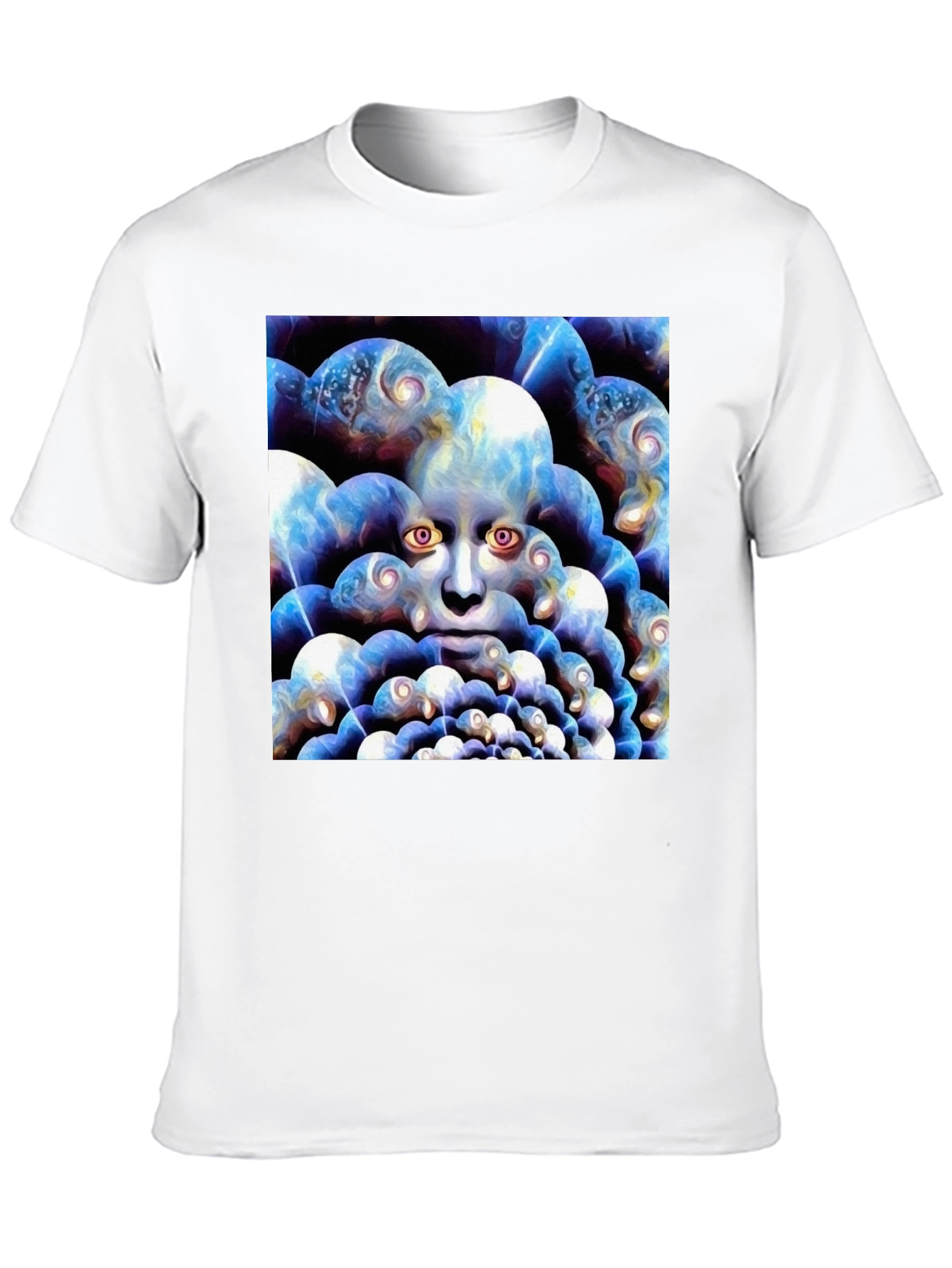 Black Surreal Face Graphic Black T-Shirt view 10