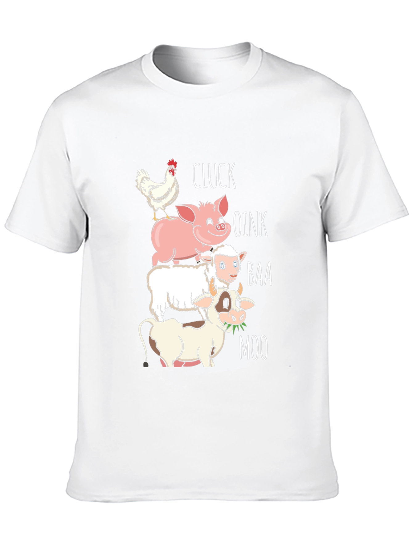 Black Farm Animal Sound Stack T-Shirt - Cluck, Oink, Baa, Moo view 10