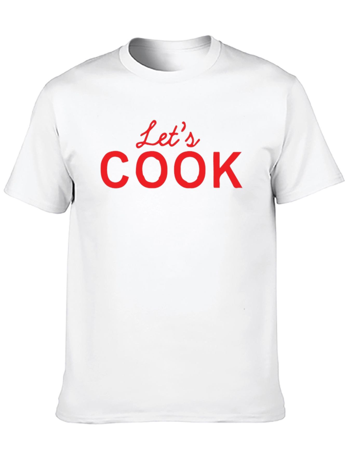 Black Let's Cook T-Shirt - Black Crew Neck Tee view 10