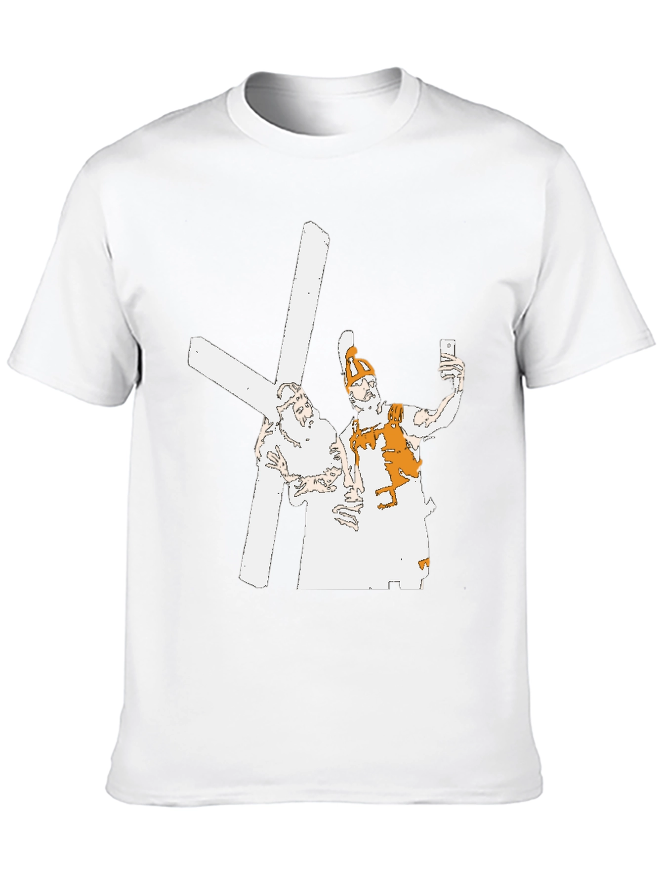 Black Funny Selfie T-Shirt - Black view 10