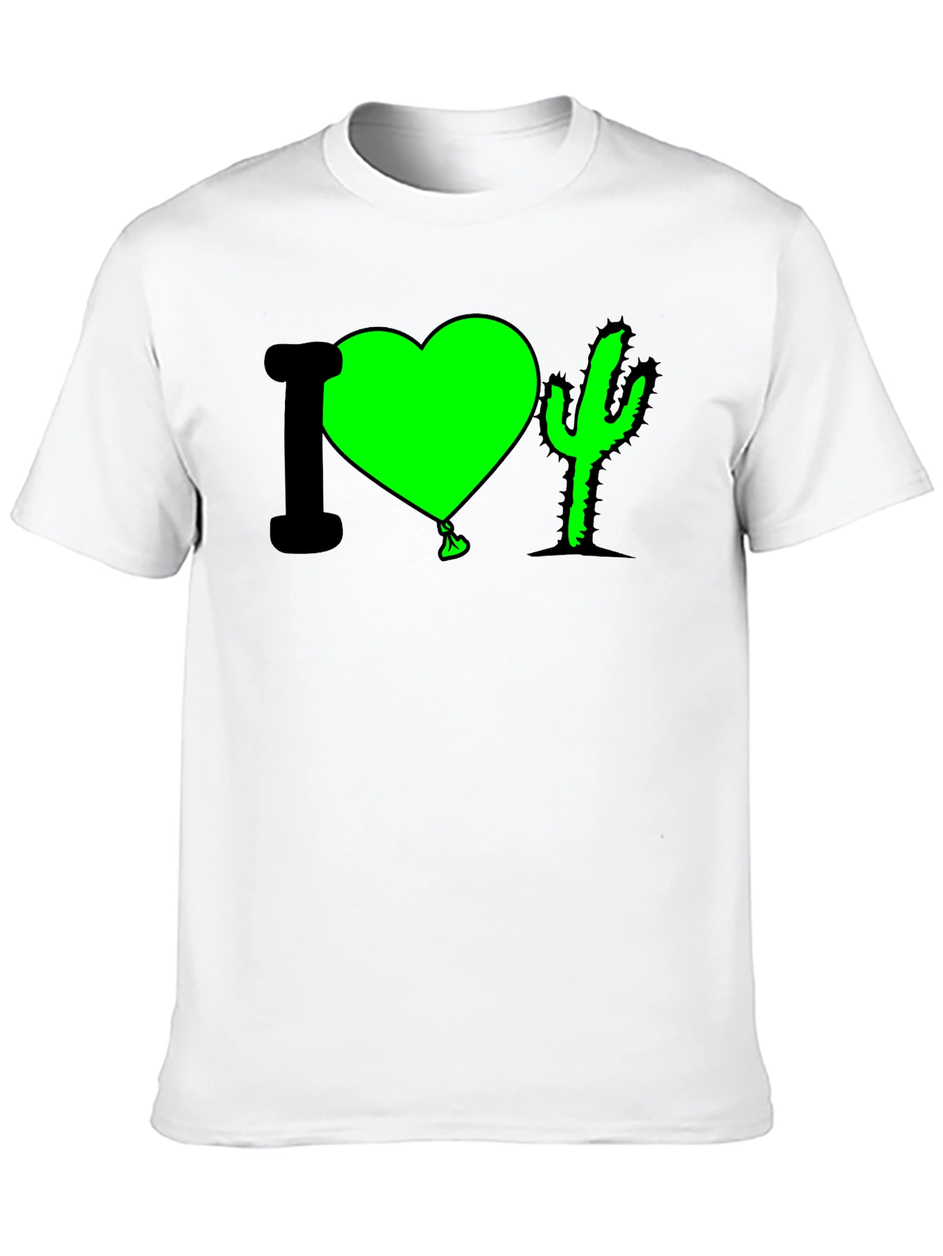 Black I Heart Cactus T-Shirt - Fun Graphic Tee view 10