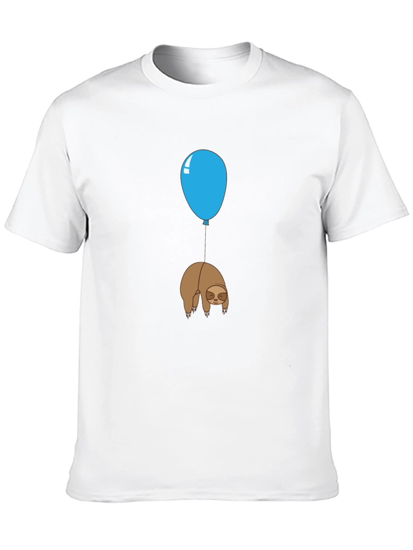 Black Sloth Balloon Graphic Tee - Relaxed Fit Cotton T-Shirt view 10