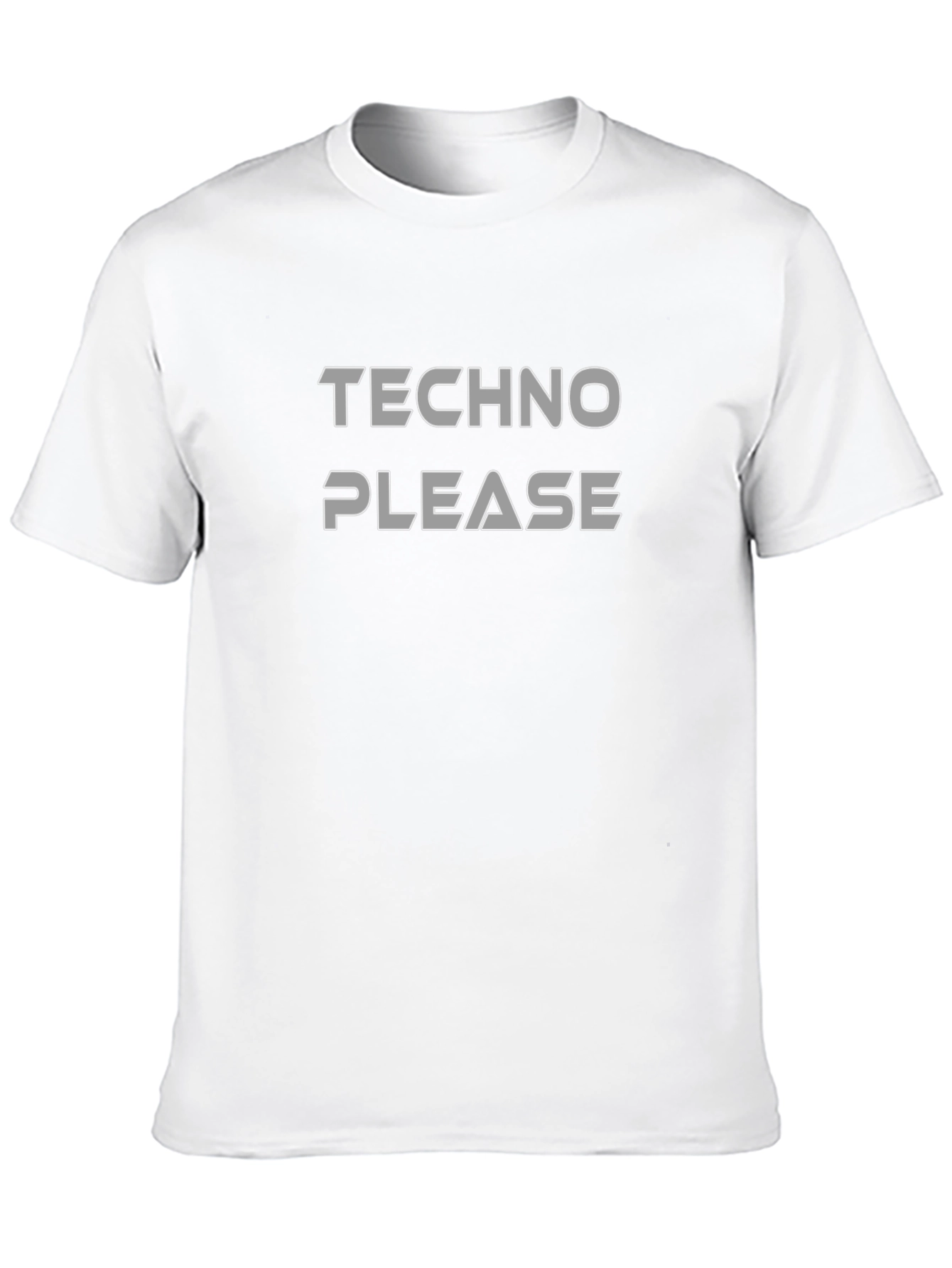 Black Techno Please Graphic T-Shirt - Classic Crew Neck Tee view 10