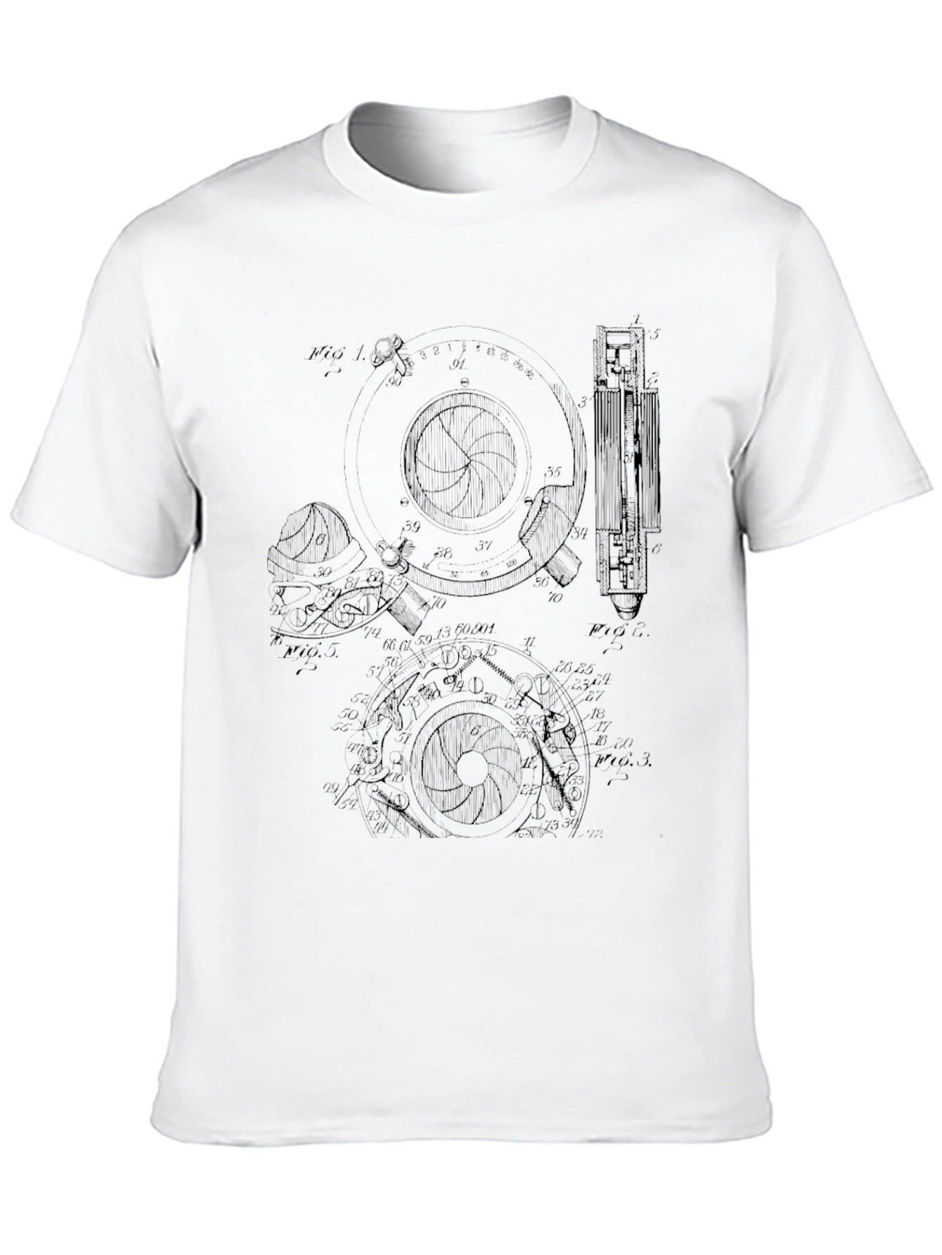 Black Camera Aperture Diagram Black T-Shirt view 10