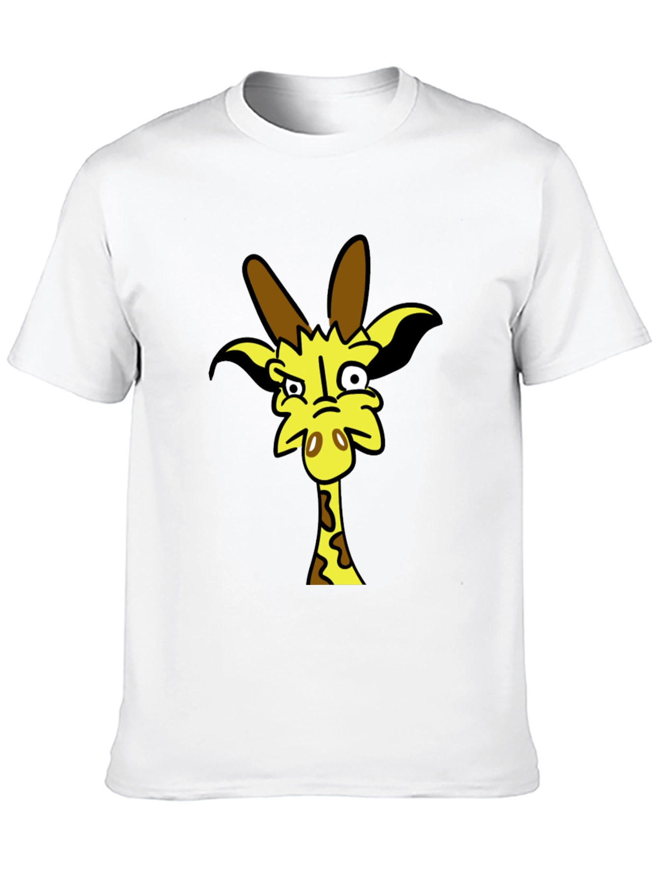 Black Funny Cartoon Giraffe Black T-Shirt view 10