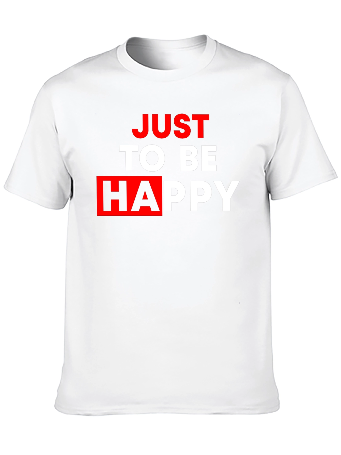 Black Just To Be Happy Graphic Tee - Black Casual T-Shirt view 10