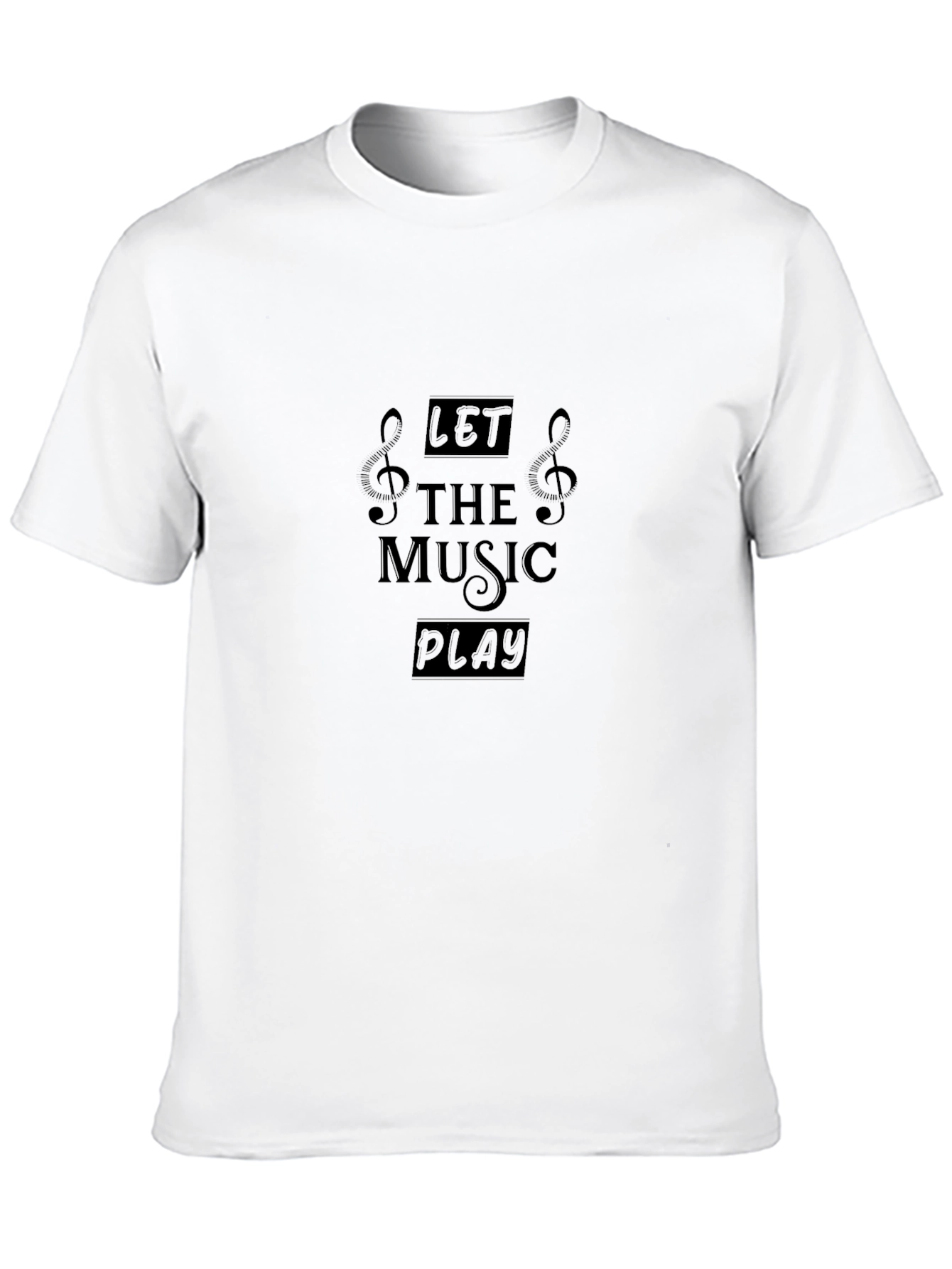 Black Let the Music Play Black Graphic Tee view 10