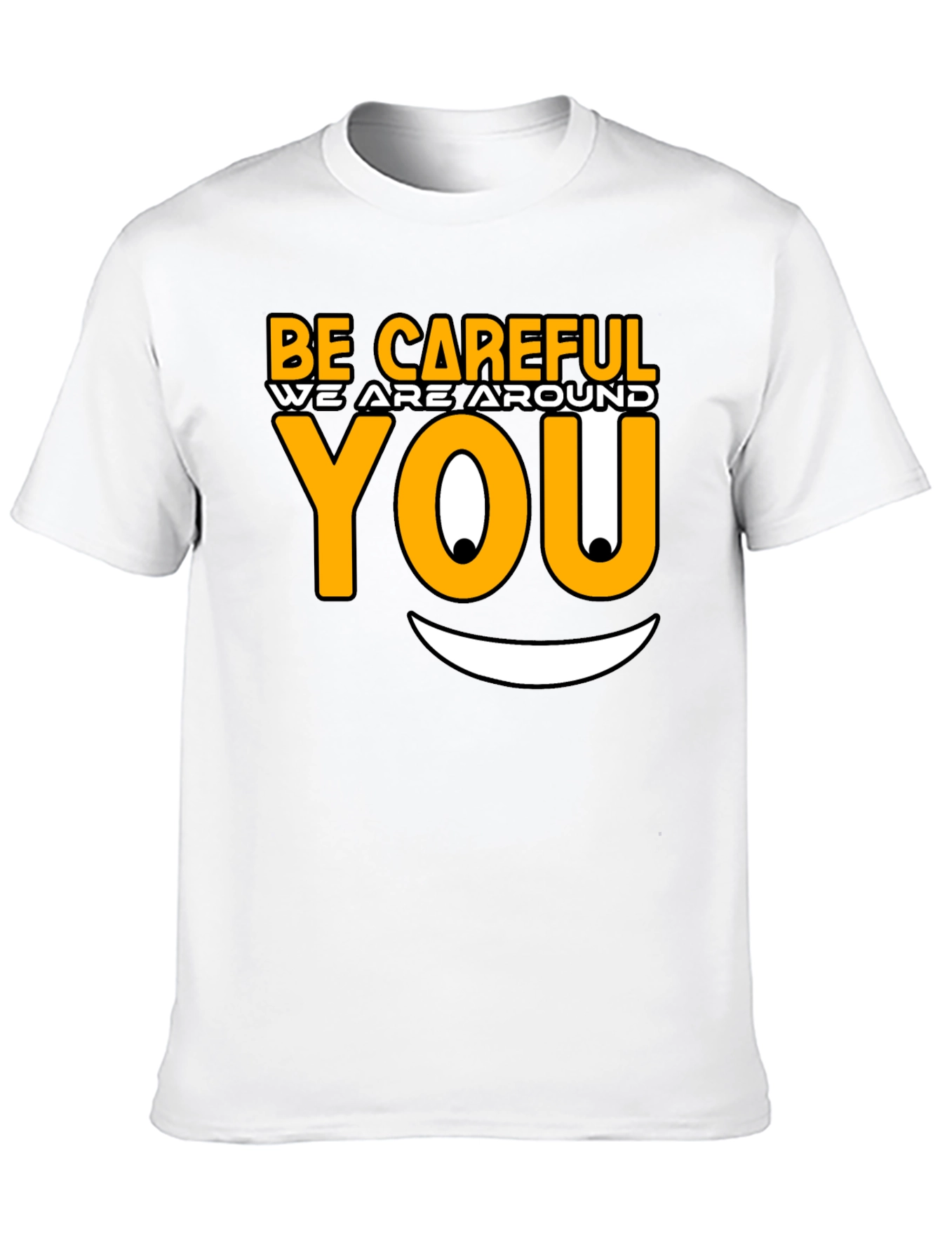 Black Be Careful Graphic T-Shirt - Funny Novelty Tee view 10