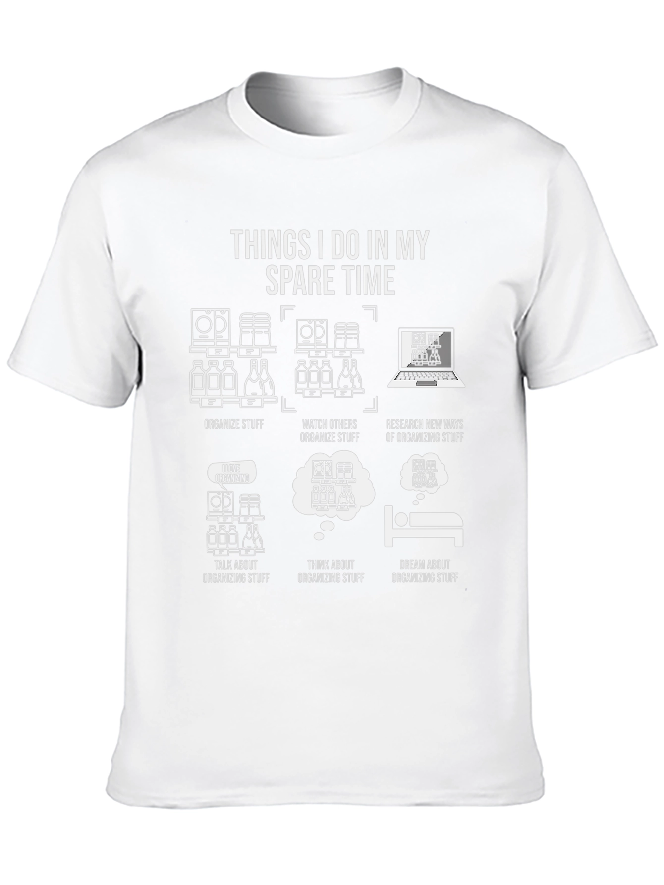 Black Organizing Humor T-Shirt: Spare Time Organizer view 10