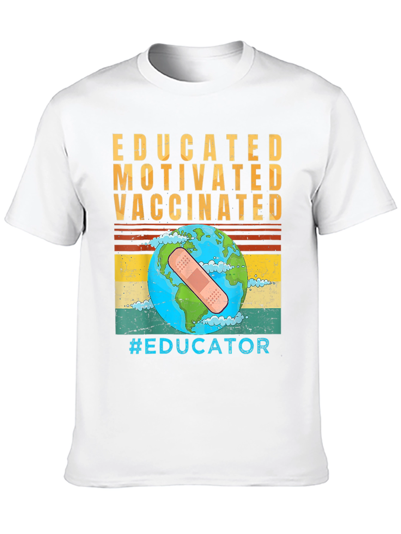 Black Educated Vaccinated Graphic T-Shirt view 10
