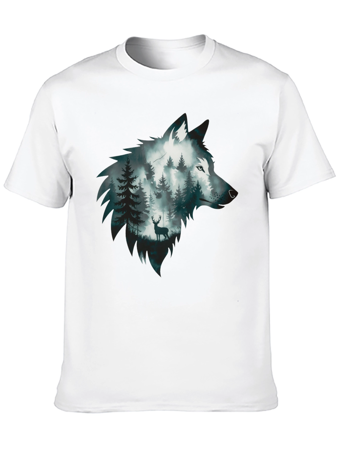 Black Wolf Forest Graphic Tee - Nature Inspired Design view 10