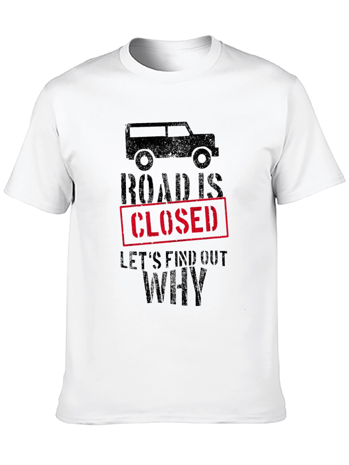 Black Road Closed Graphic Tee - Off-Road Adventure Shirt view 10