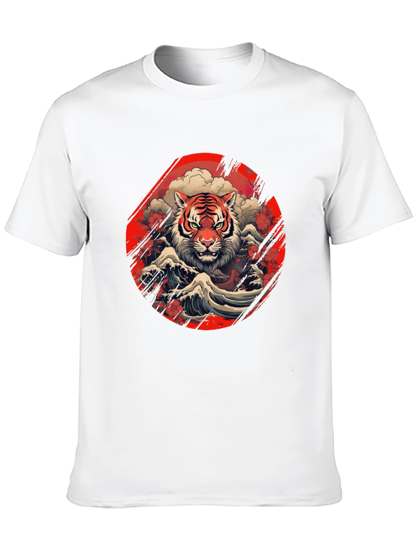 Black Tiger Wave Graphic Tee - Stylish Men's Black T-Shirt view 10