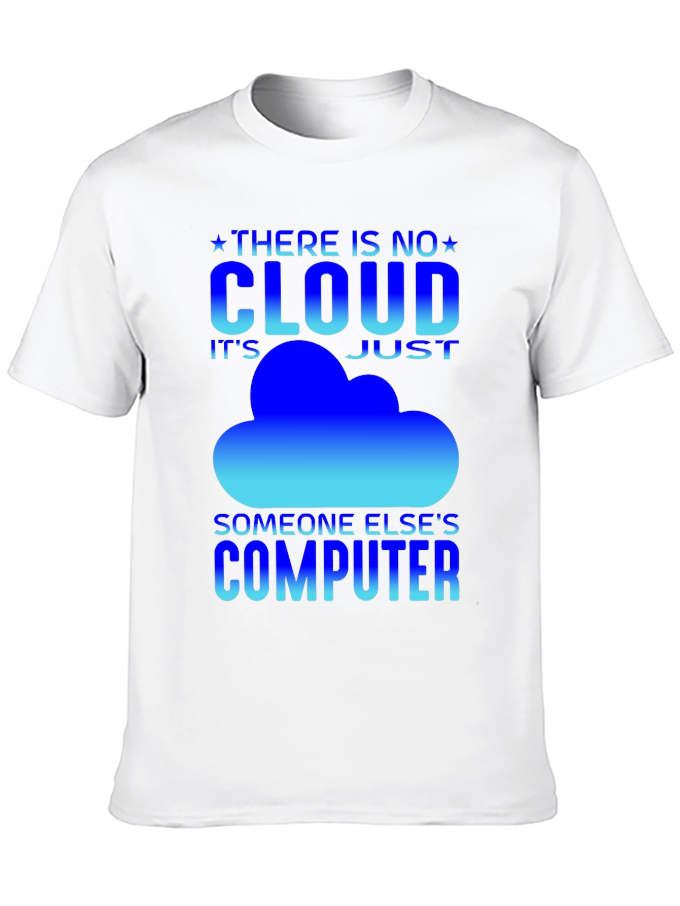 Black No Cloud Funny IT T-Shirt view 10