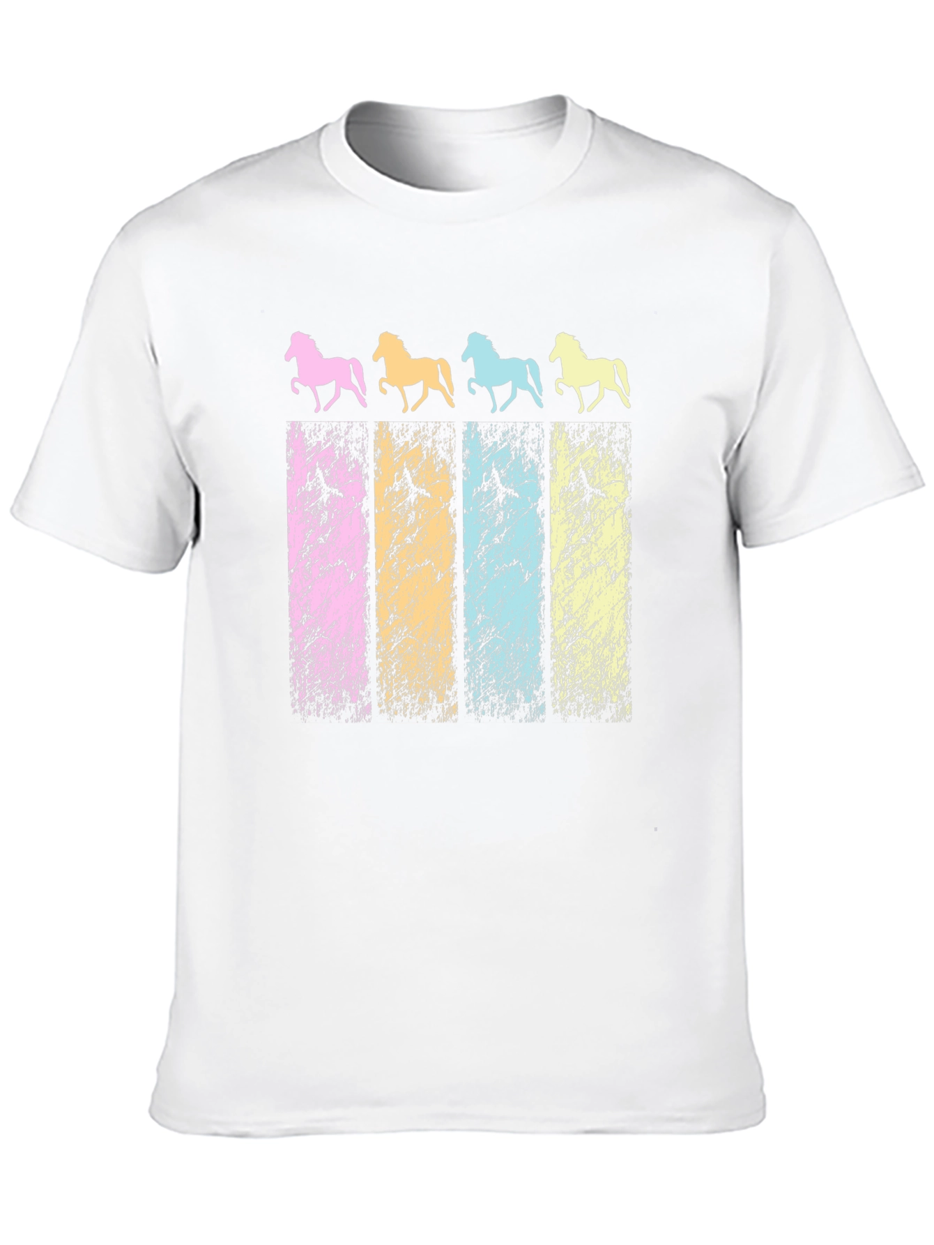 Black Retro Horse Graphic Tee - Black Cotton Casual Shirt view 10