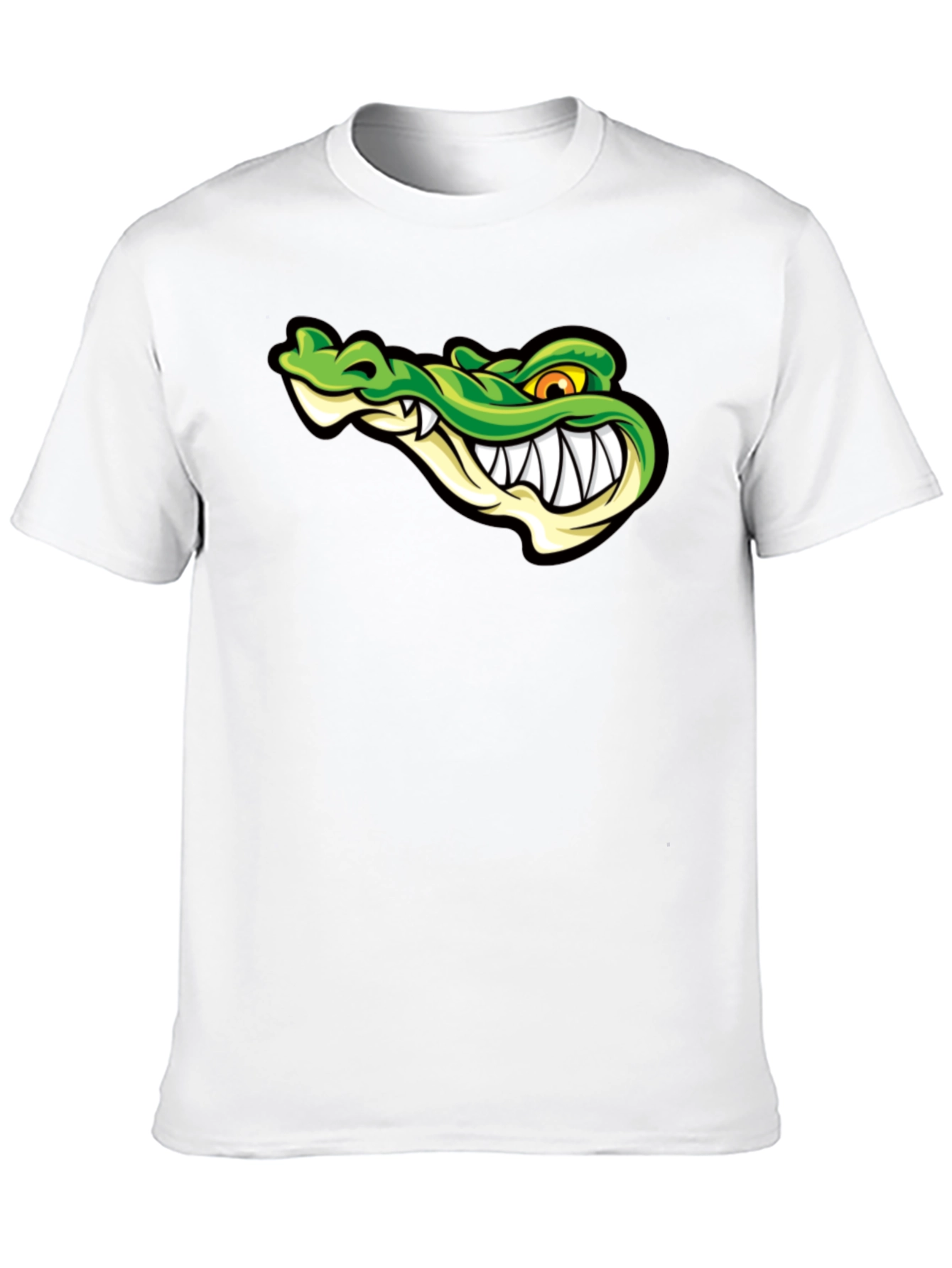 Black Cool Alligator Graphic Print Black T-Shirt view 10