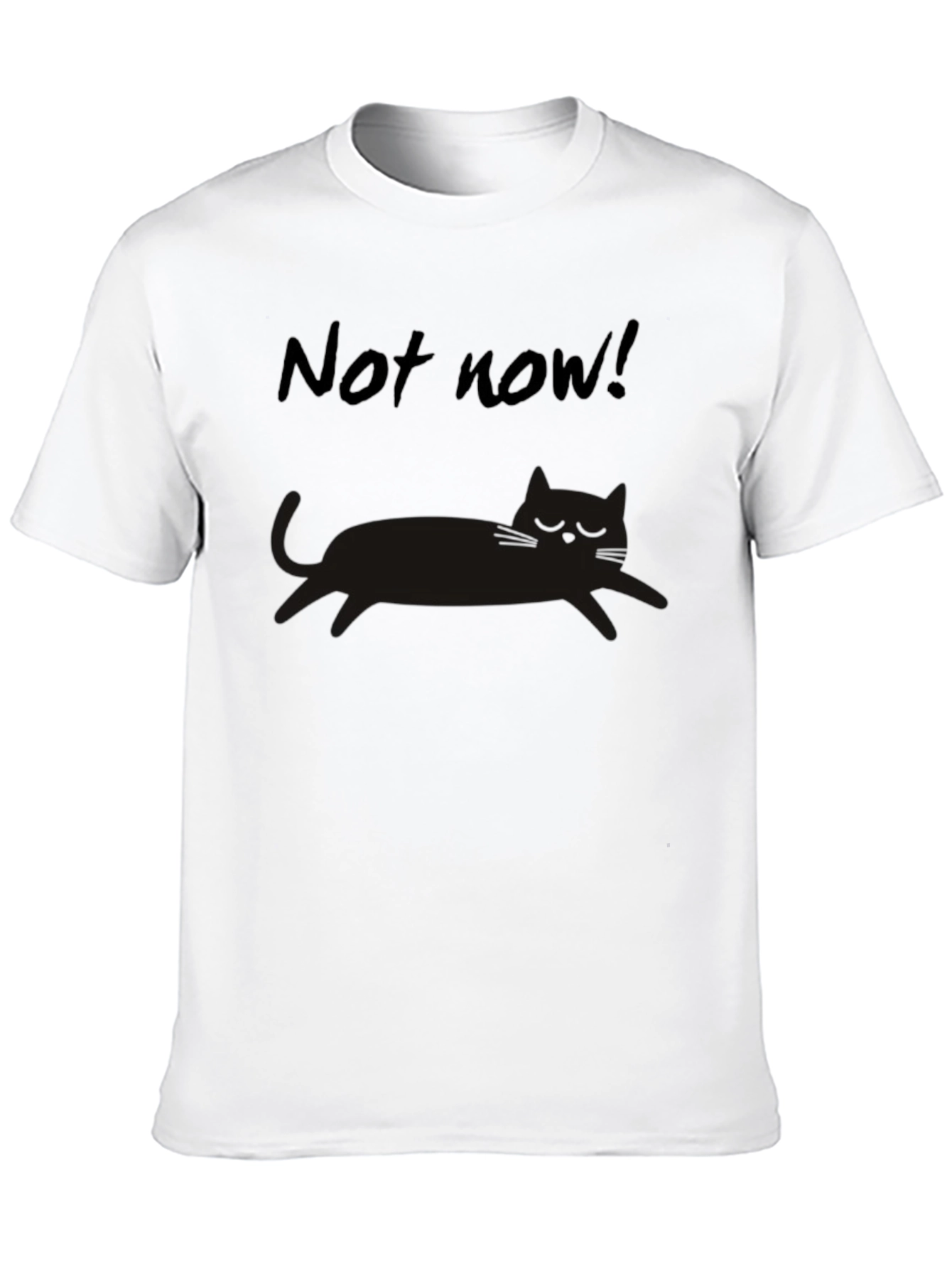 Black Not Now Cat Graphic Tee - Unisex Black T-Shirt view 10