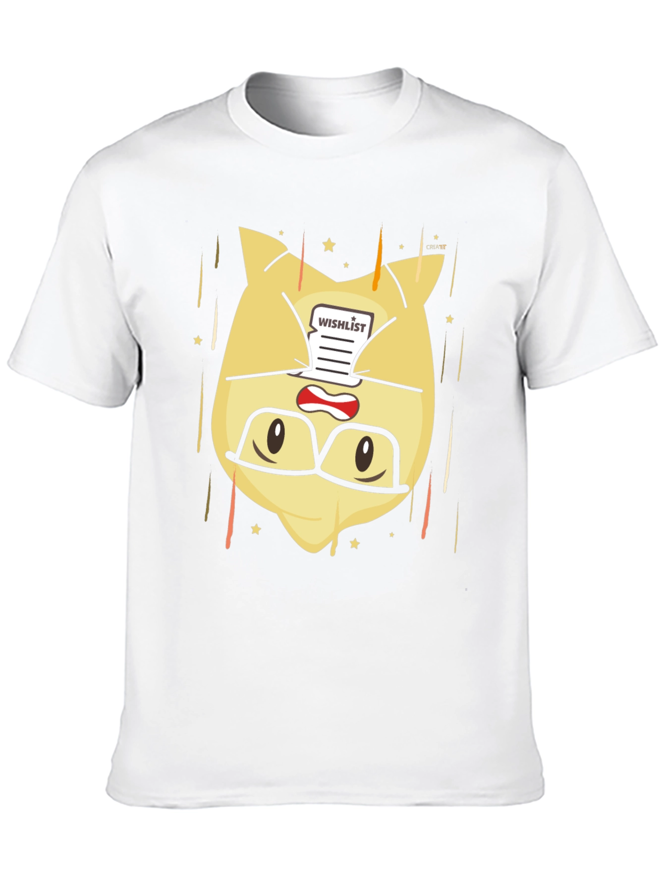 Black Funny Cartoon Character Wishlist Black T-Shirt view 10