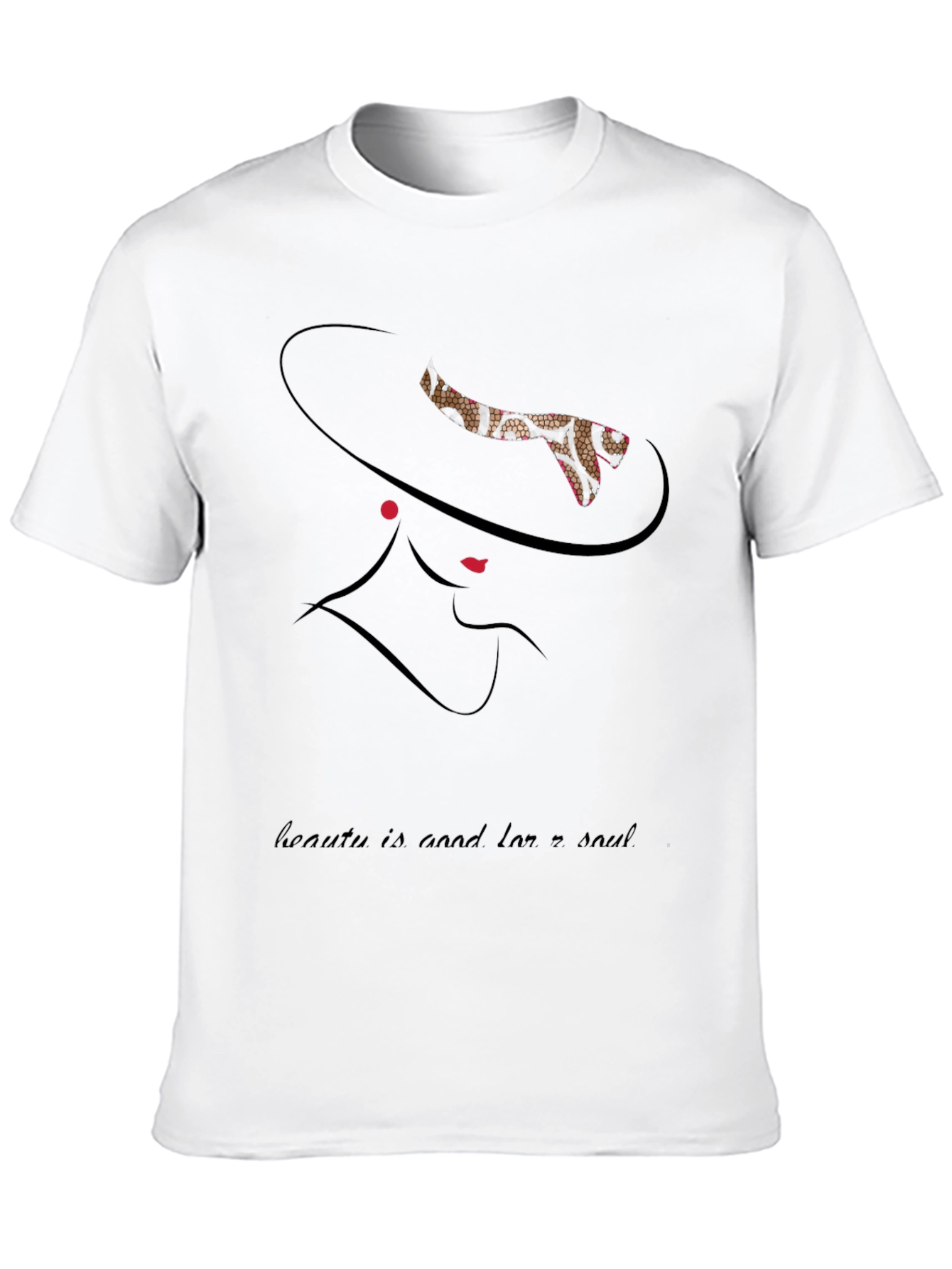 Black Elegant Woman Graphic Tee - "Beauty is Good For a Soul" view 10