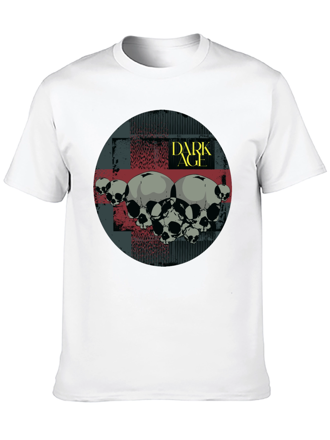 Black Dark Age Skull Graphic T-Shirt - Black view 10