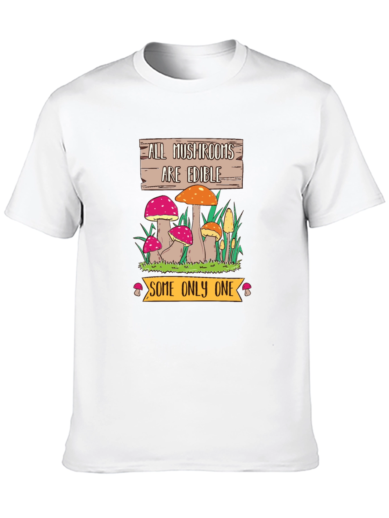 Black Funny Mushroom Graphic Tee - All Mushrooms Are Edible view 10