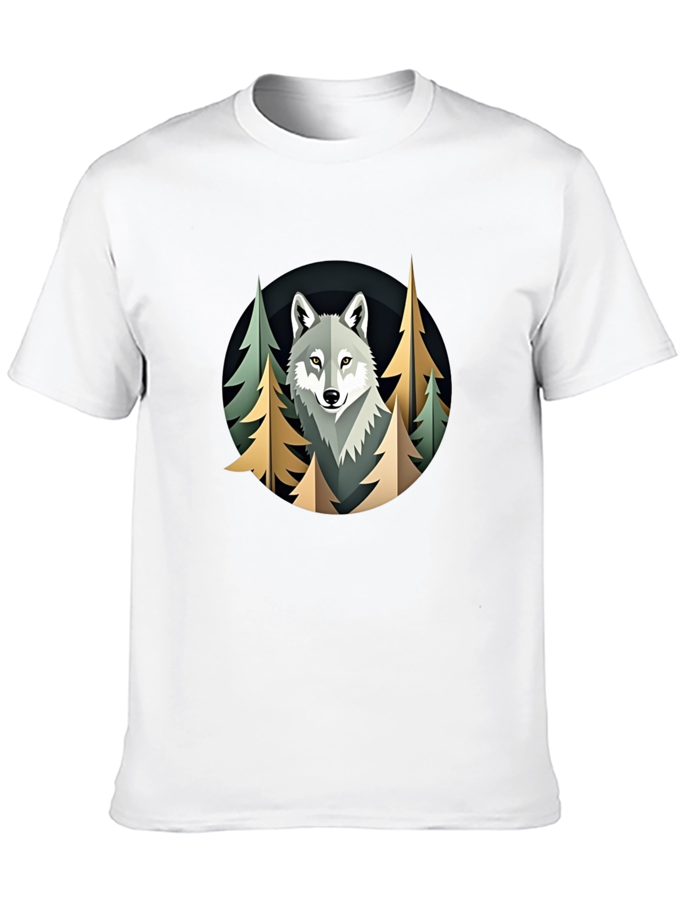 Black Wolf in Woods Graphic Tee - Premium Black T-Shirt view 10