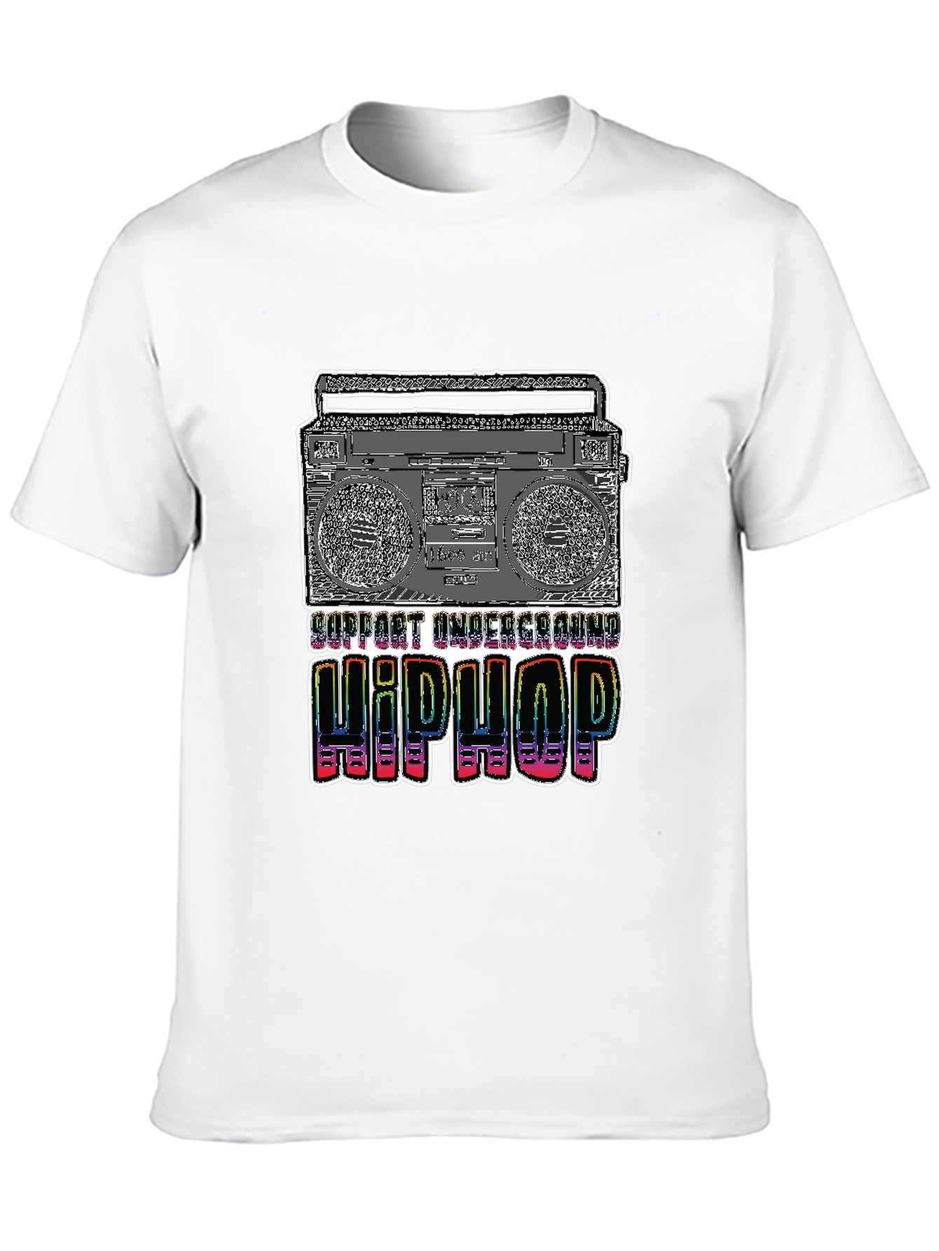 Black Underground Hip Hop Boombox Graphic Tee view 10