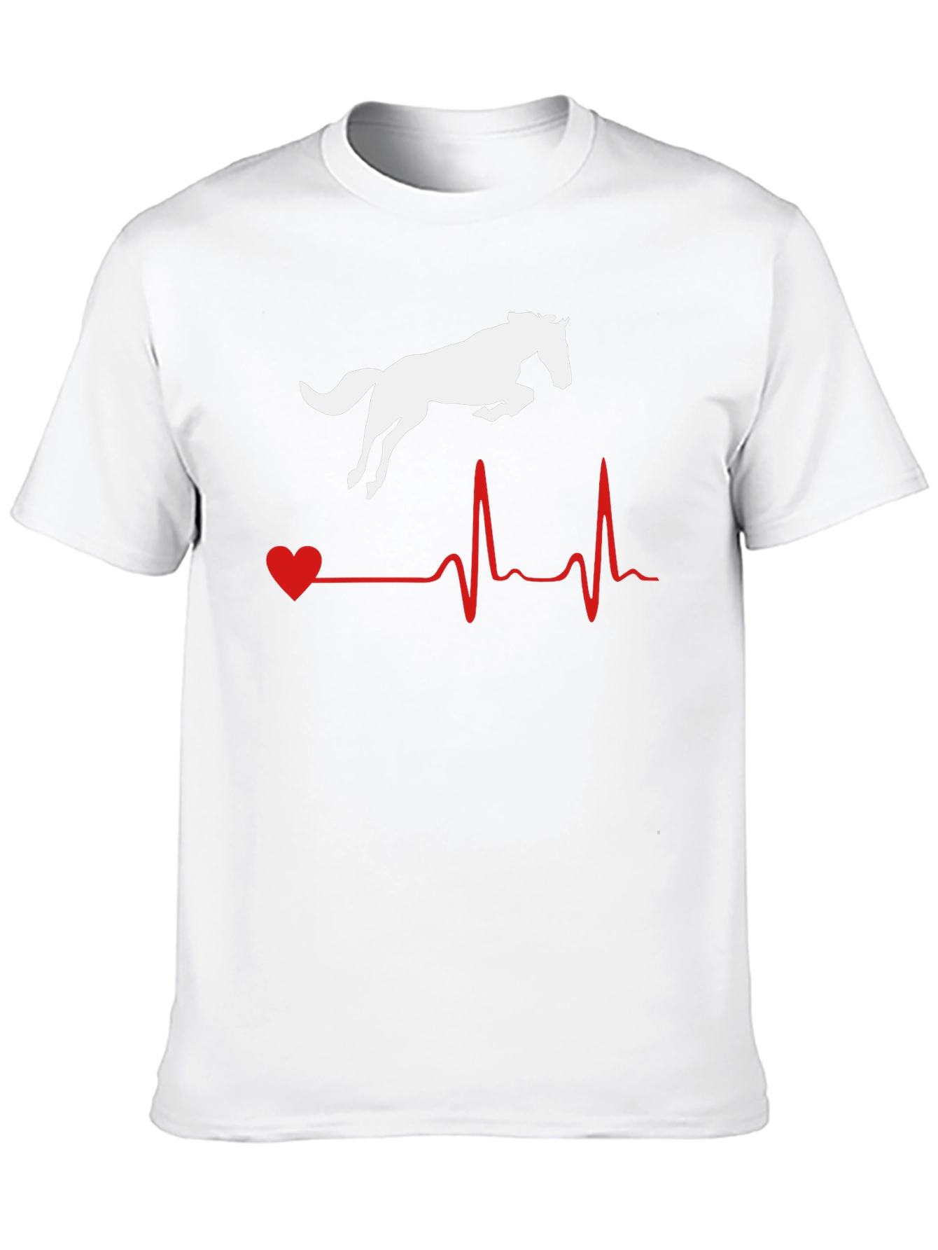 Black Horse Heartbeat Graphic Tee - Equestrian Lover Shirt view 10