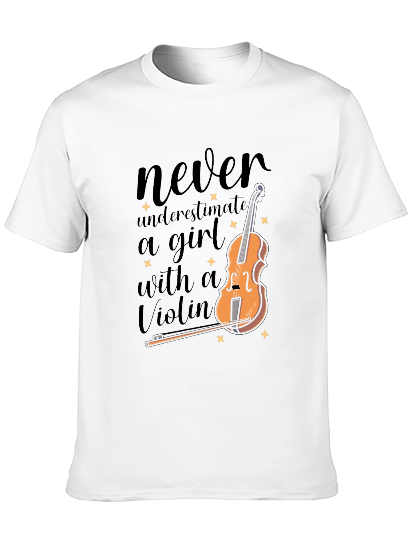 Black Never Underestimate a Girl with a Violin T-Shirt view 10