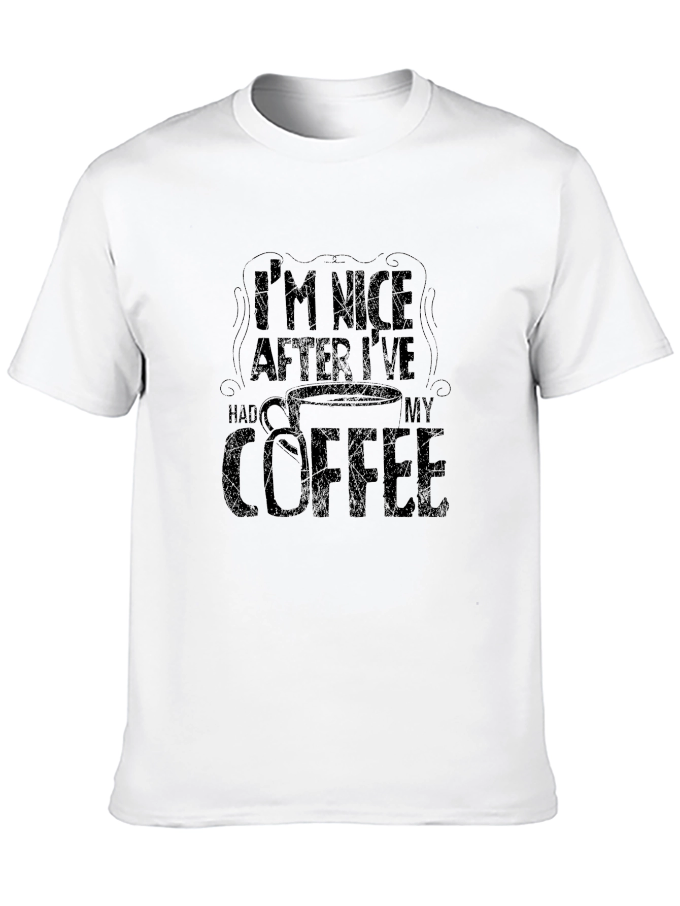 Black I'm Nice After Coffee Black T-Shirt view 10
