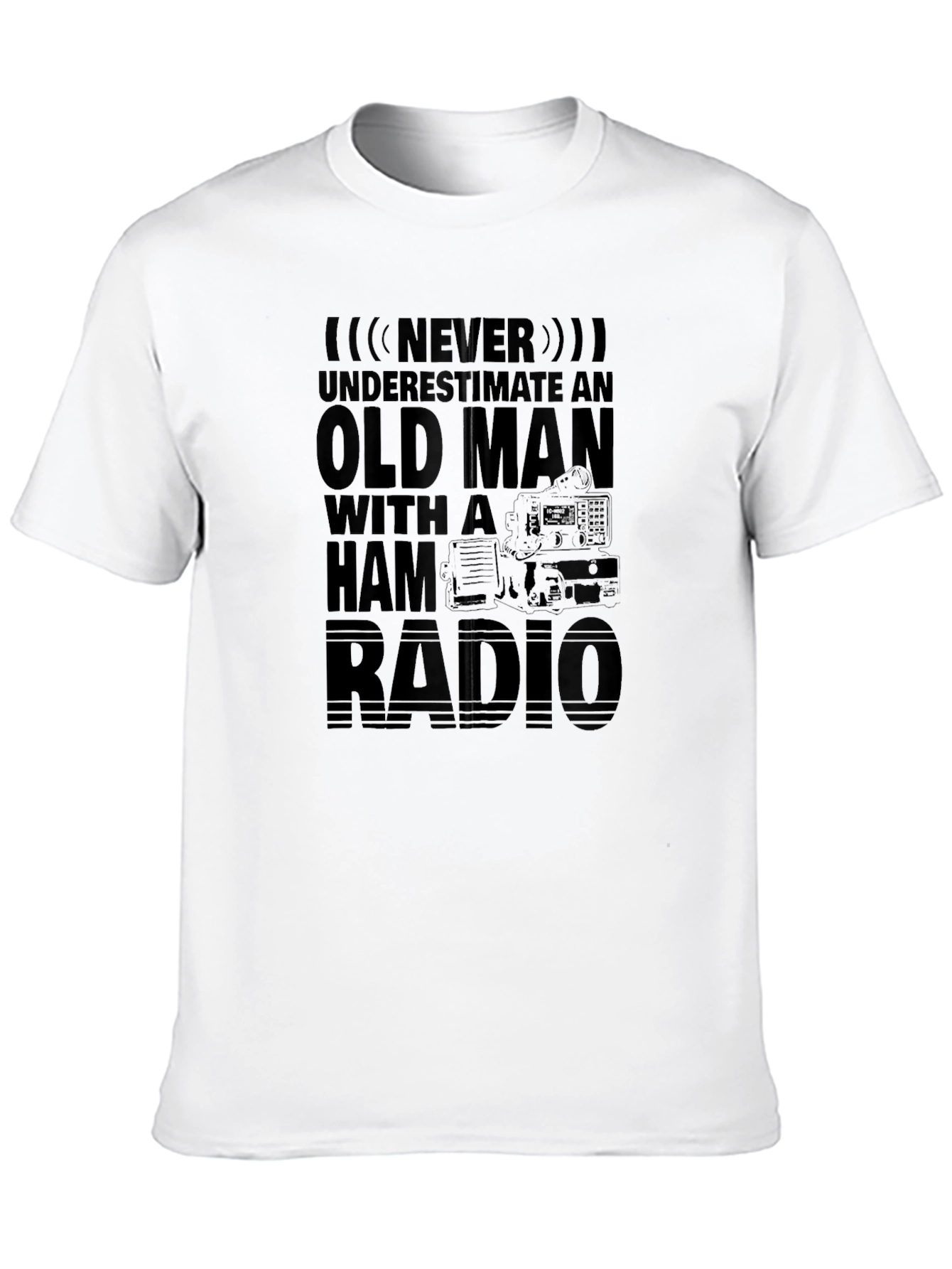 Black Old Man Ham Radio Black T-Shirt view 10