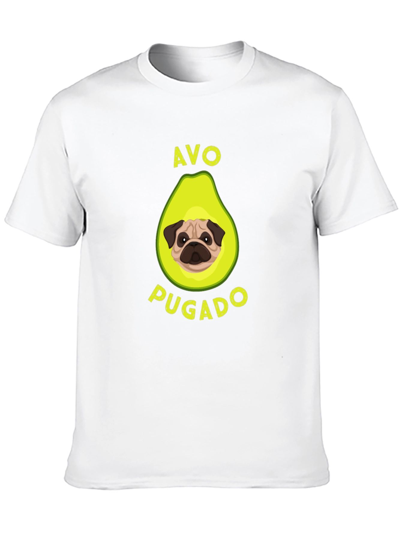 Black Avo-Pugado T-Shirt | Funny Avocado Pug Tee view 10