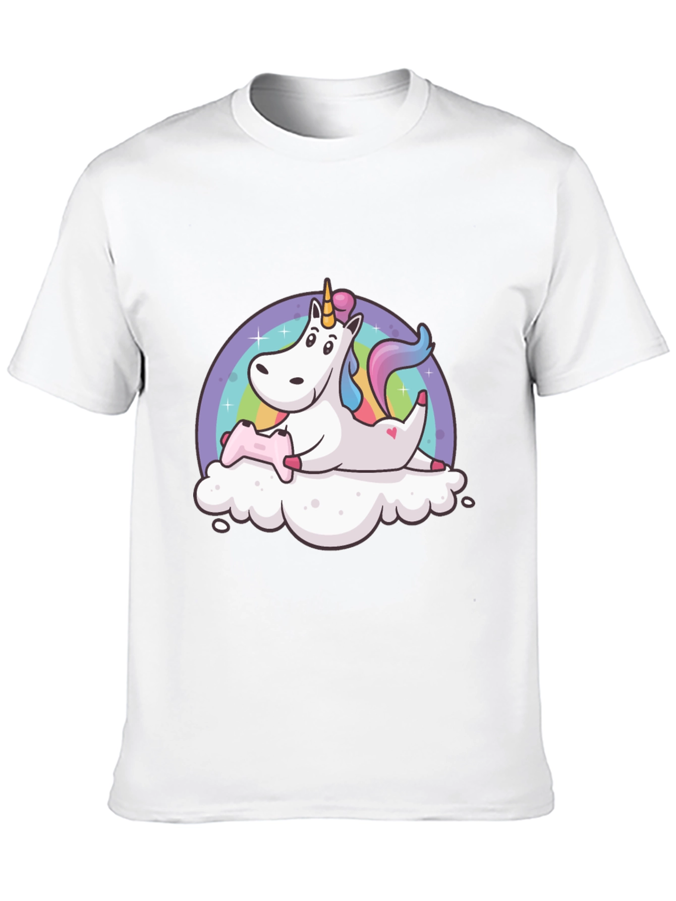 Black Unicorn Gamer T-Shirt - Black Cotton Tee view 10