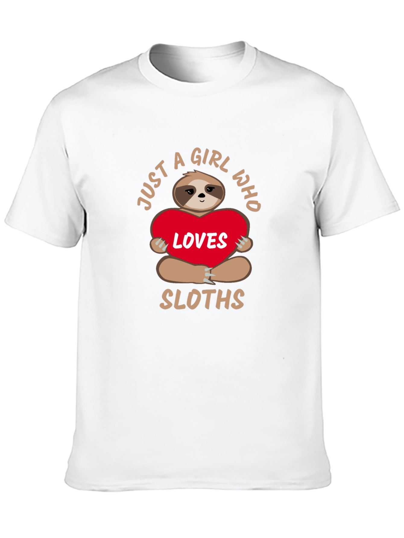 Black Sloth Lover T-Shirt - Just a Girl Who Loves Sloths Tee view 10