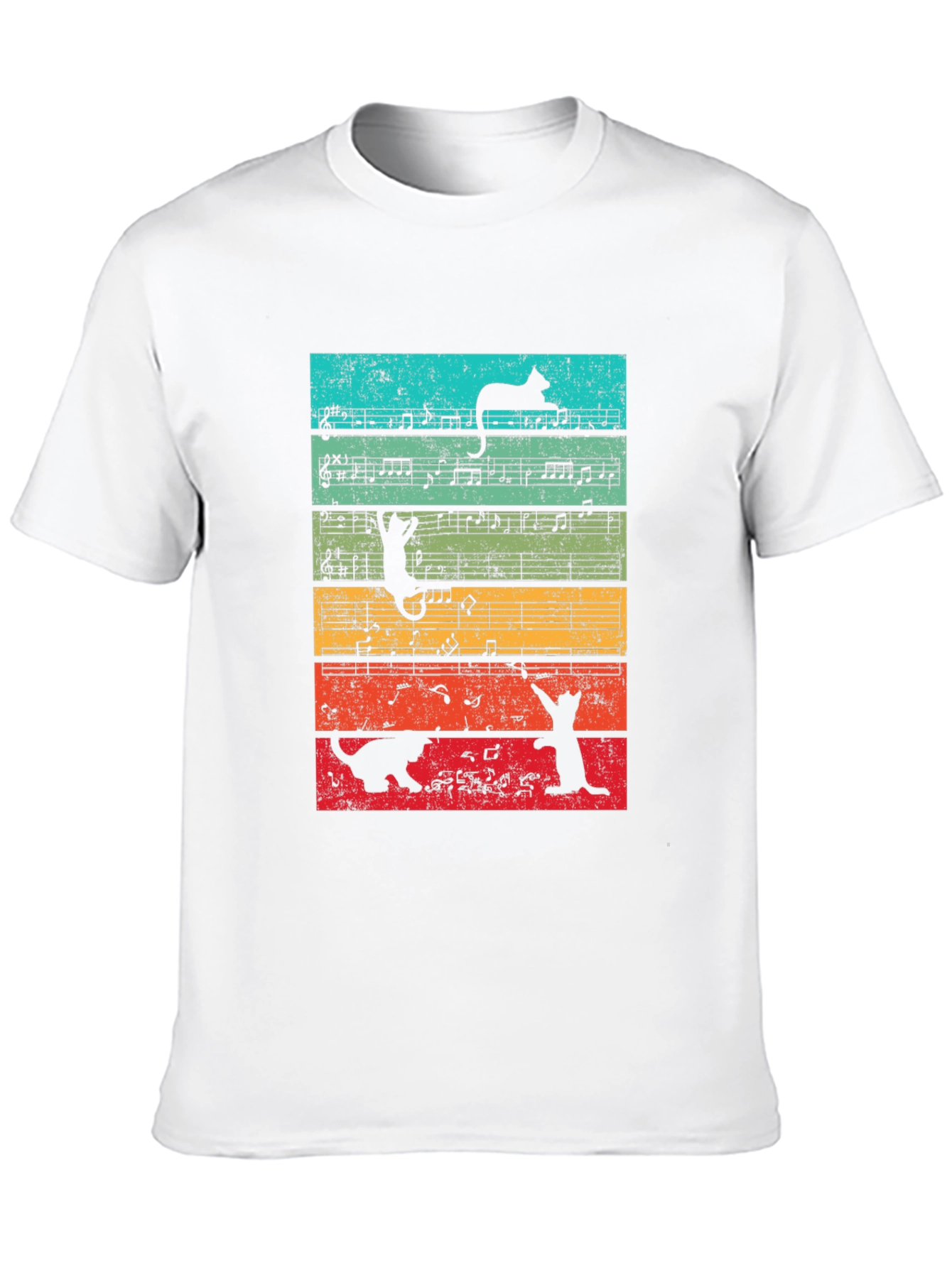 Black Cats and Music Notes Graphic T-Shirt view 10