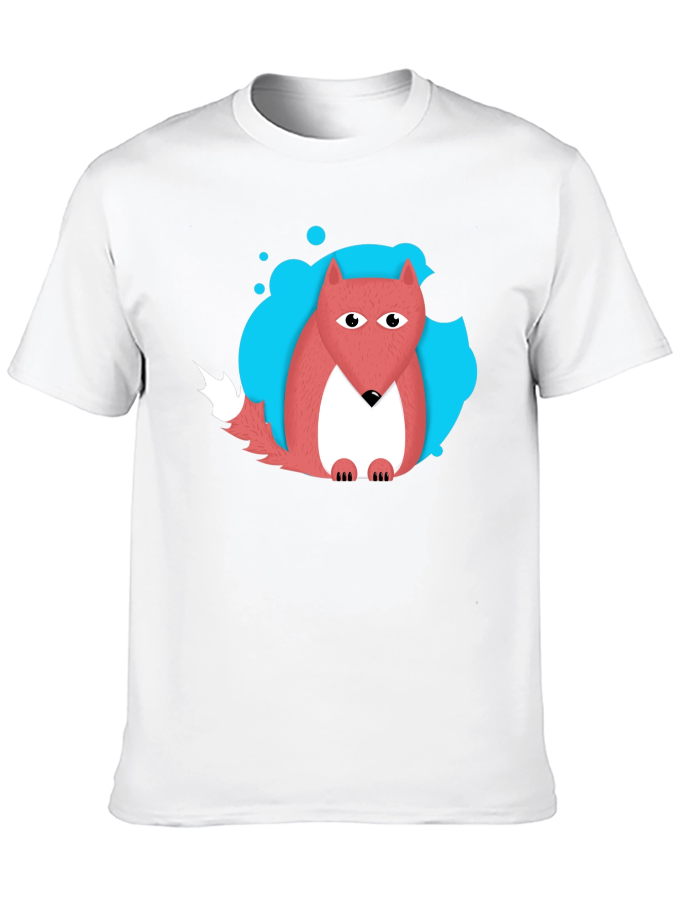 Black Cartoon Fox Graphic Tee - Men's Black T-Shirt view 10