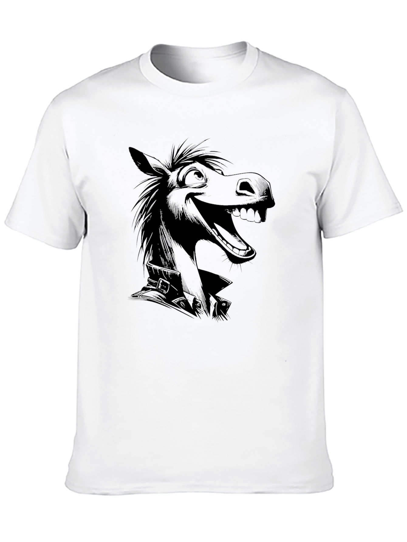 Black Cartoon Donkey Graphic Black T-Shirt view 10