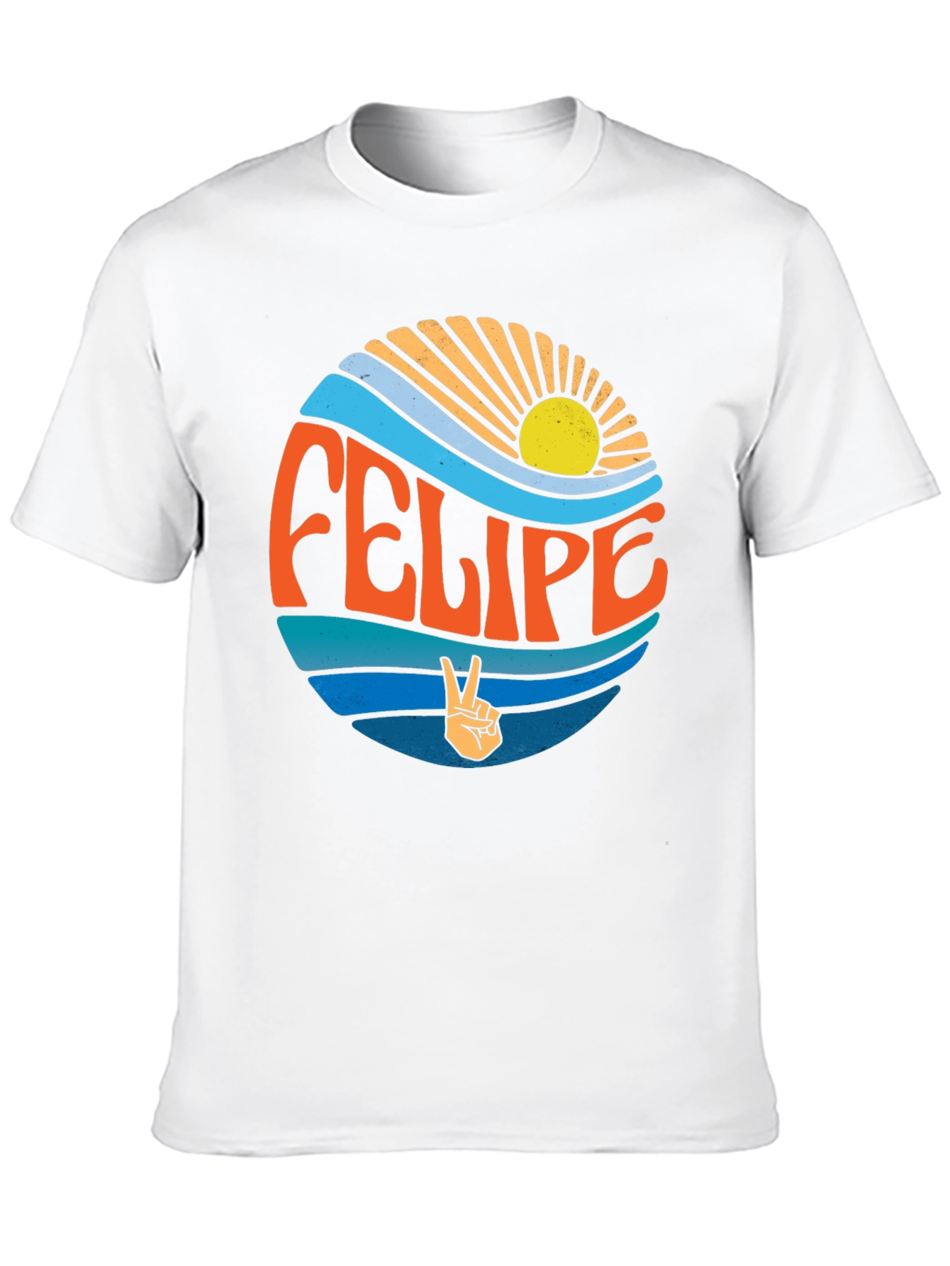Black Retro Felipe Peace Sign Graphic Tee view 10