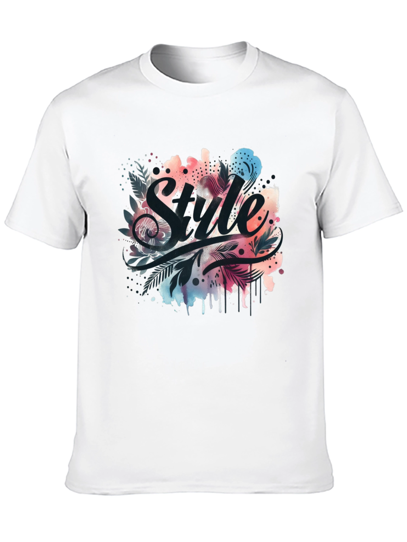 Black Stylish 'Style' Graphic Print Black T-Shirt view 10