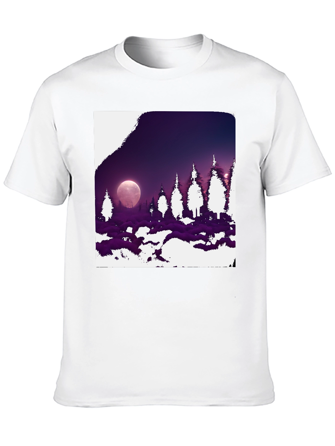 Black Lunar Forest Graphic Tee - Black Cotton Blend view 10