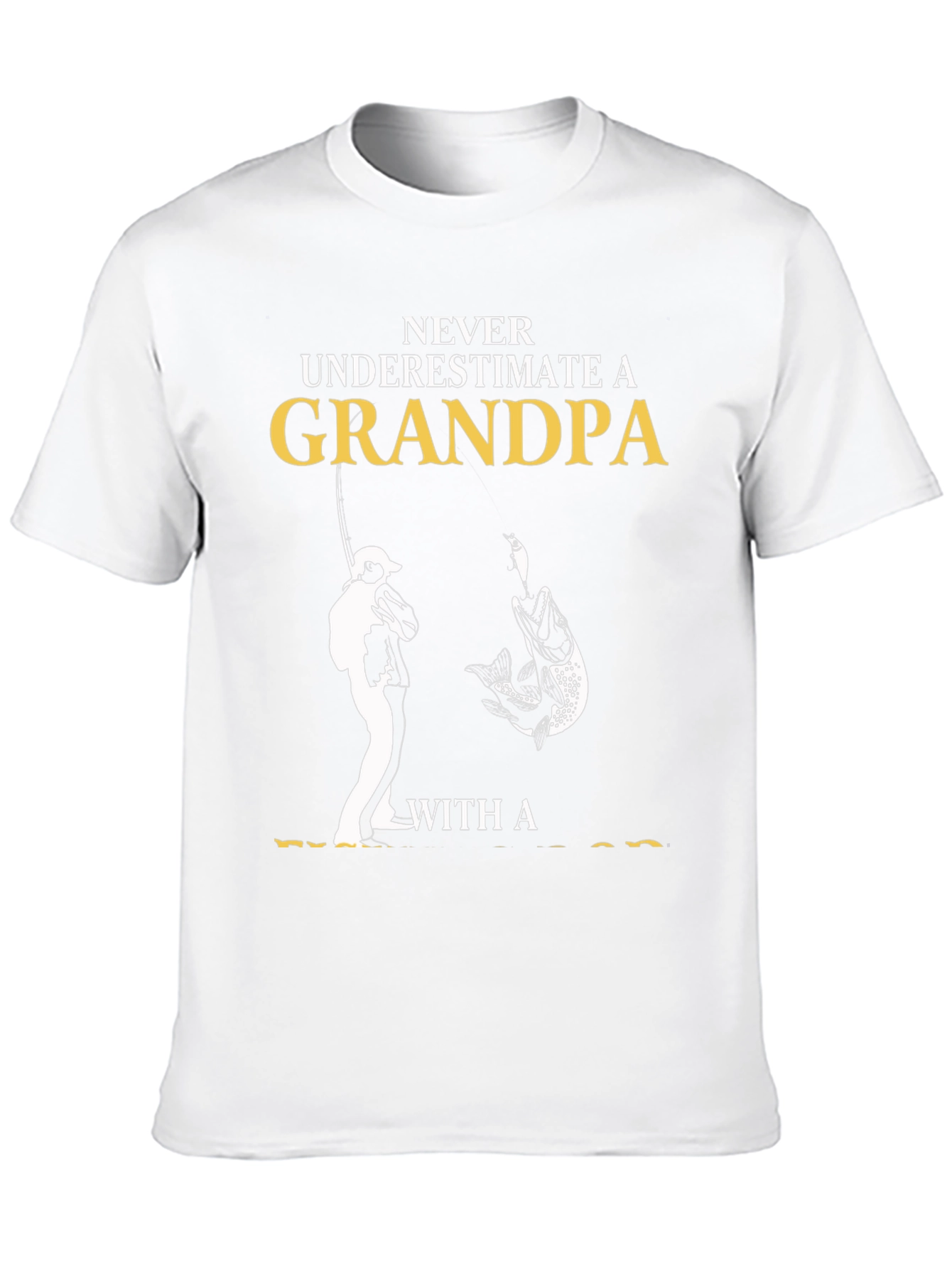 Black Never Underestimate Grandpa Fishing T-Shirt view 10