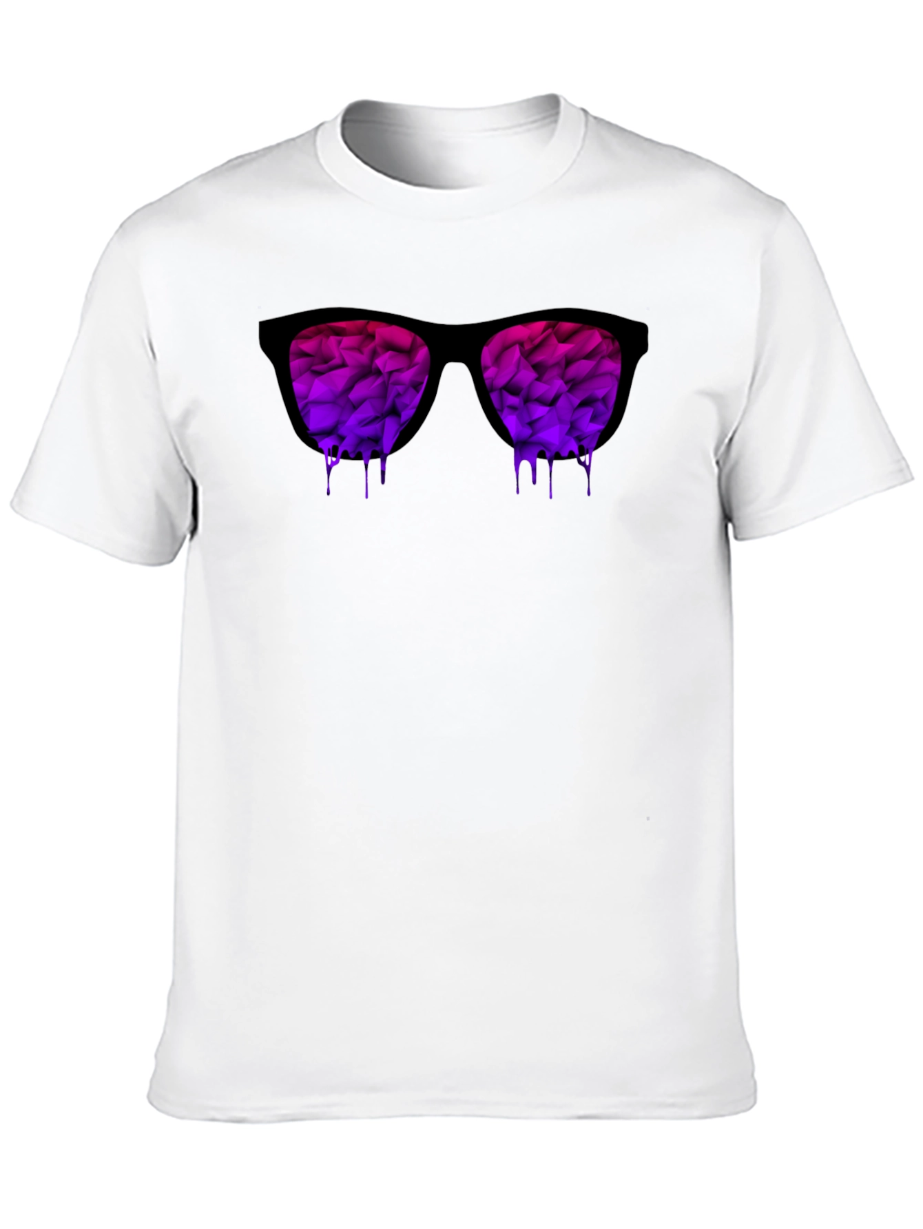 Black Men's Dripping Sunglasses Graphic T-Shirt view 10