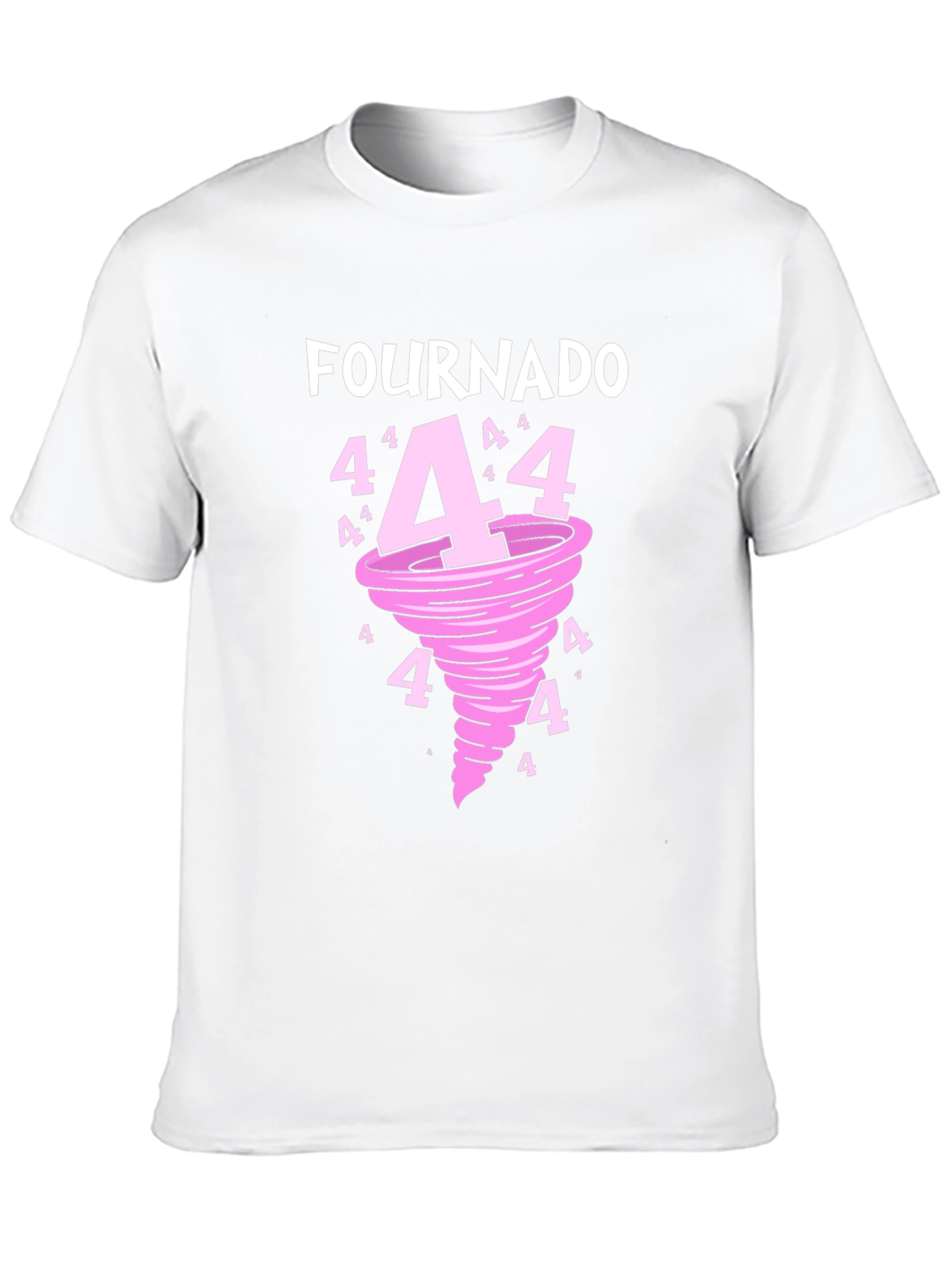Black Fournado T-Shirt - Funny 4th Birthday Tornado Tee view 10