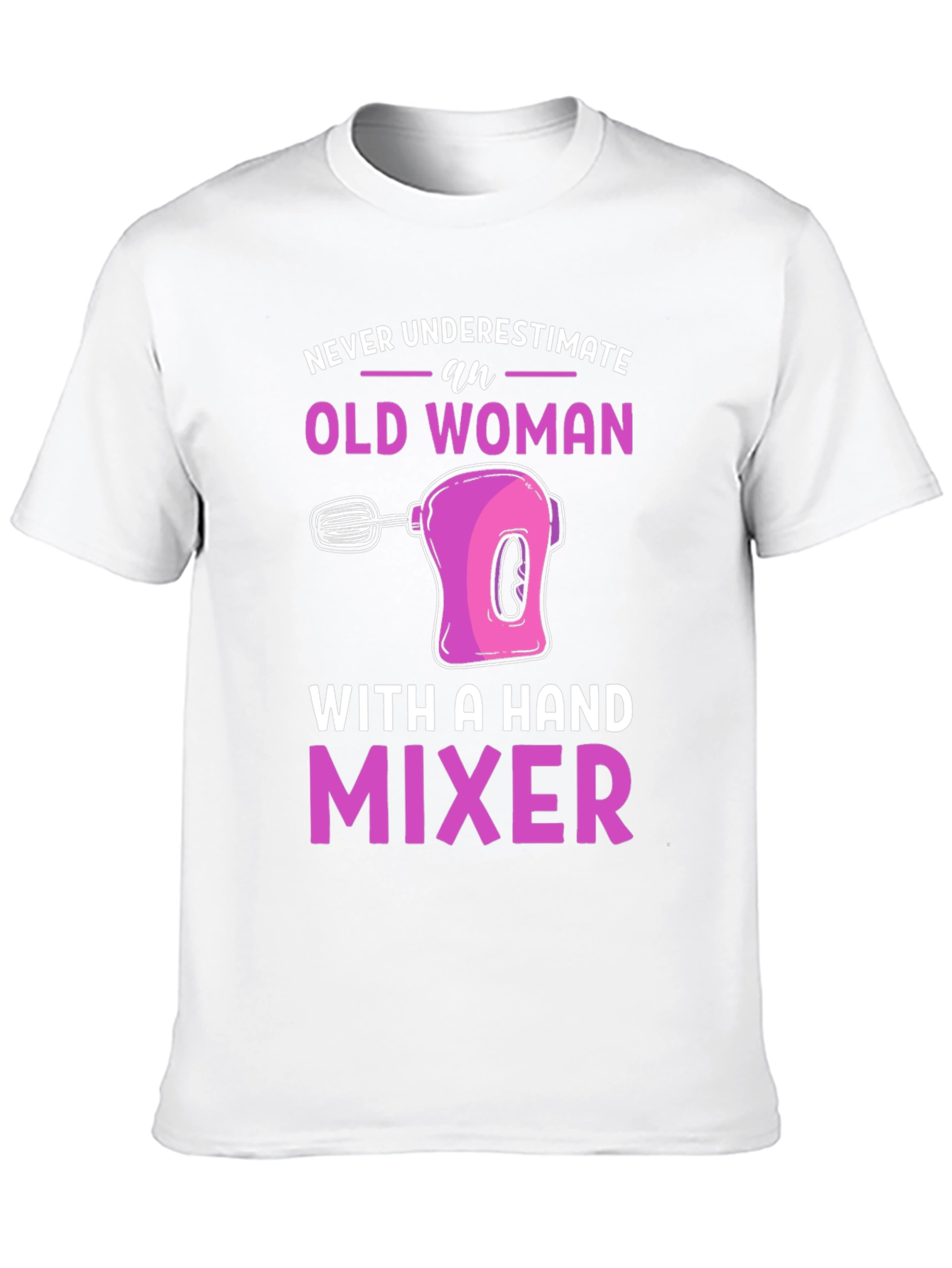 Black Old Woman Hand Mixer Graphic Tee view 10