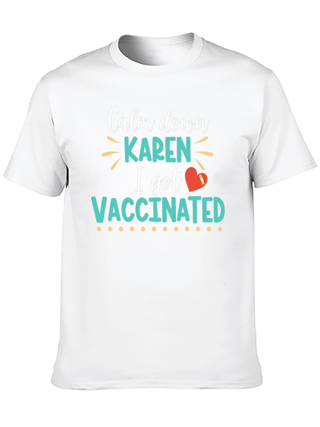 Black Calm Down Karen I Got Vaccinated T-Shirt view 10