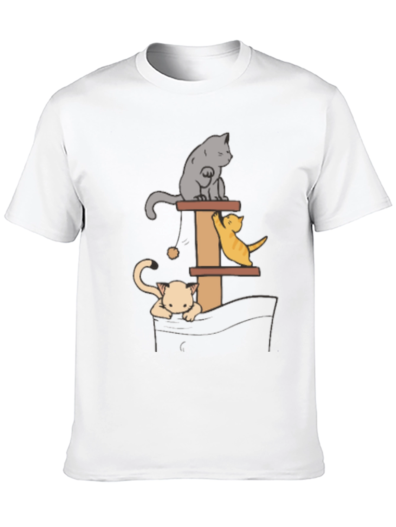 Black Cat Tower T-Shirt - Playful Kitten Design view 10