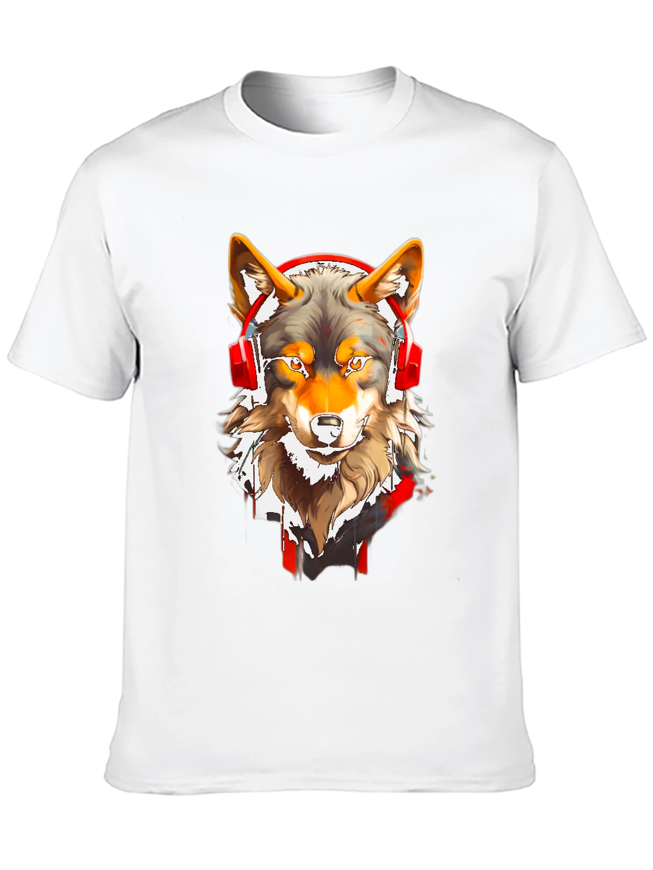 Black Wolf Headphones Graphic Tee view 10