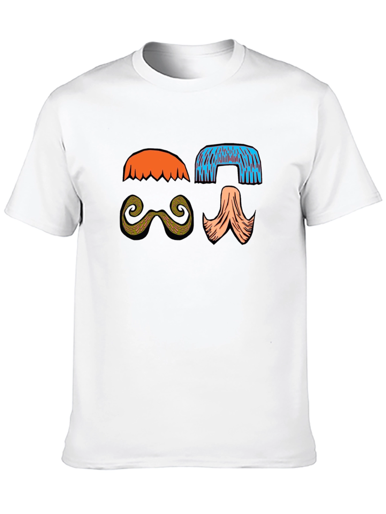 Black Funky Mustache & Wig Graphic Tee view 10