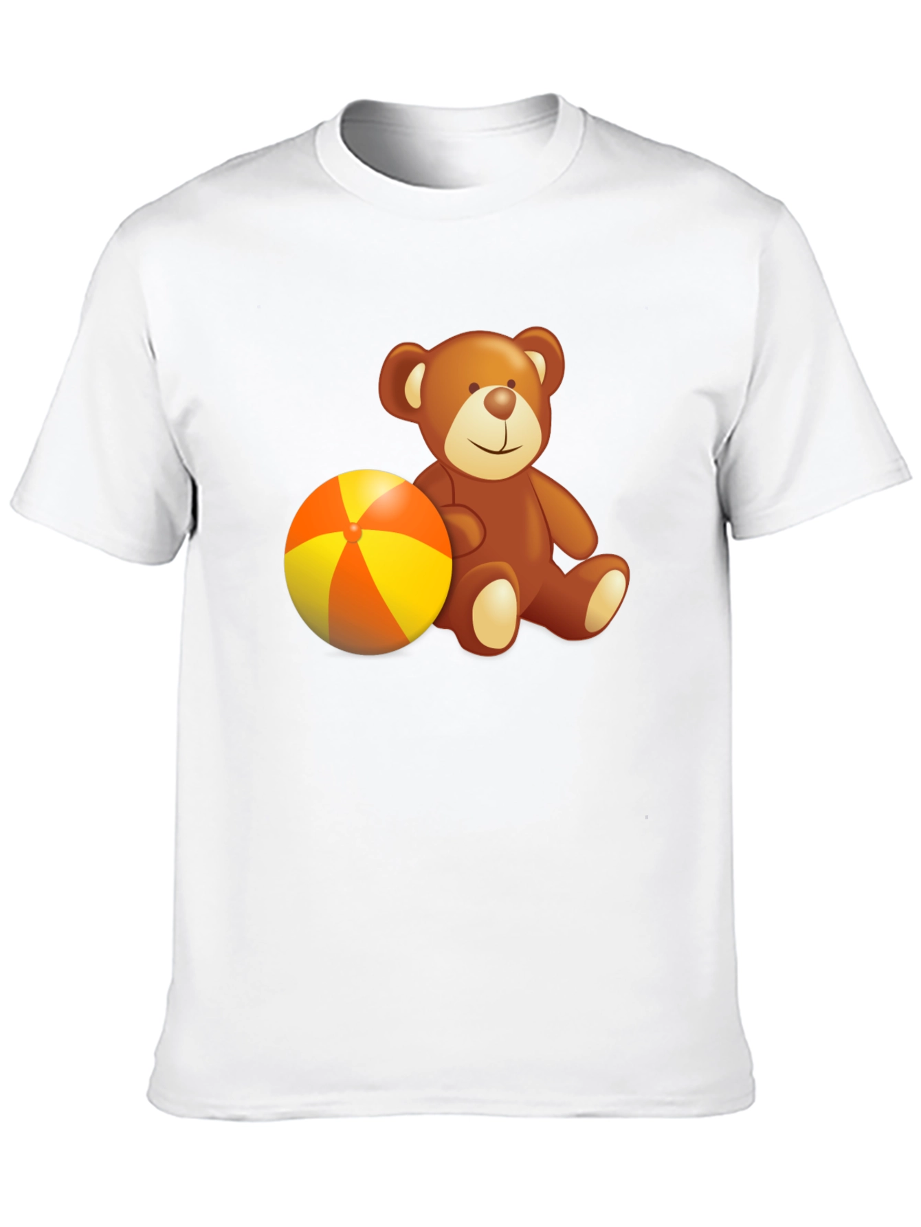 Black Teddy Bear & Beach Ball Graphic Tee - Soft Cotton Comfort view 10